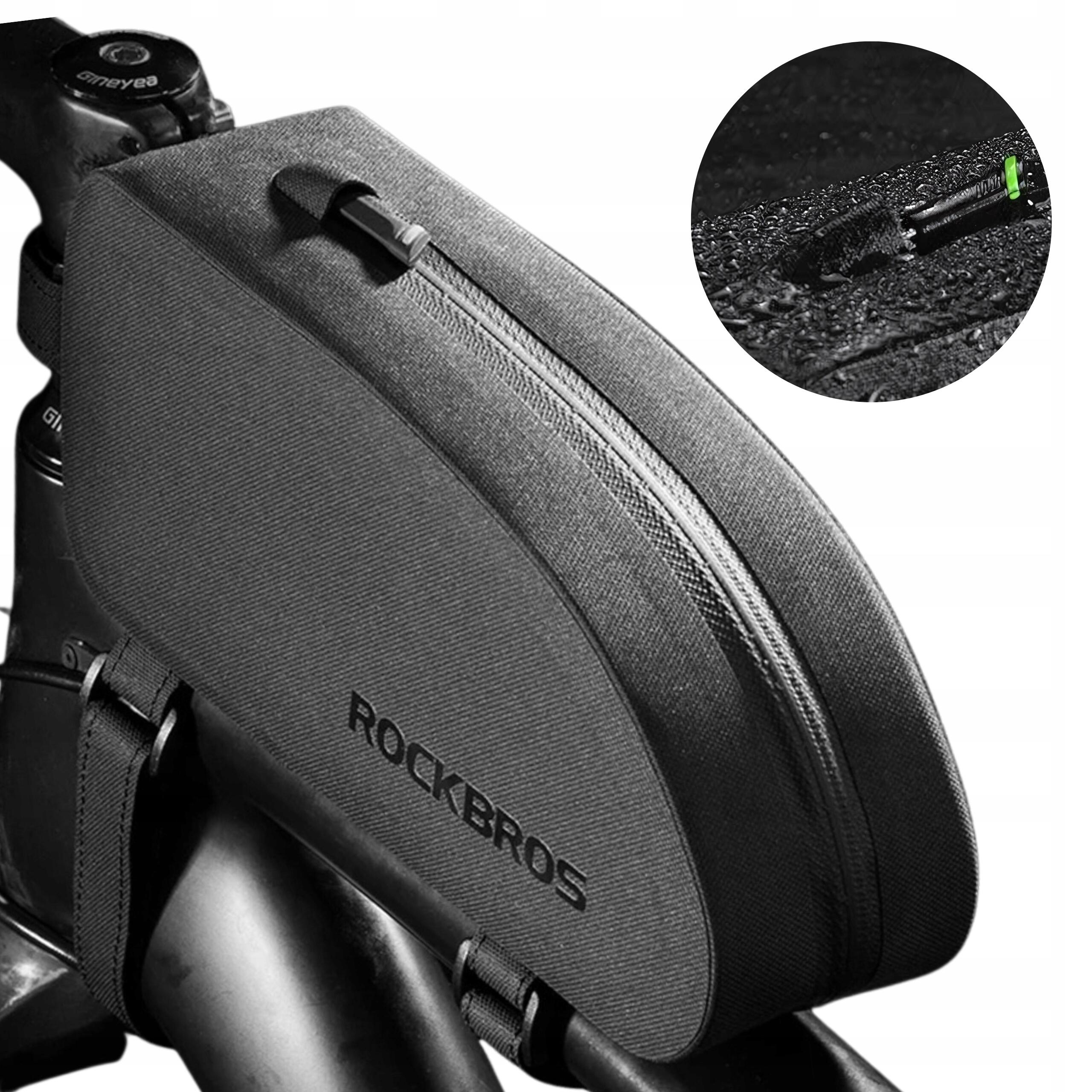 Rockbros torba rowerowa wodoodporna 1.6l na ramę, czarna - AS-019-1