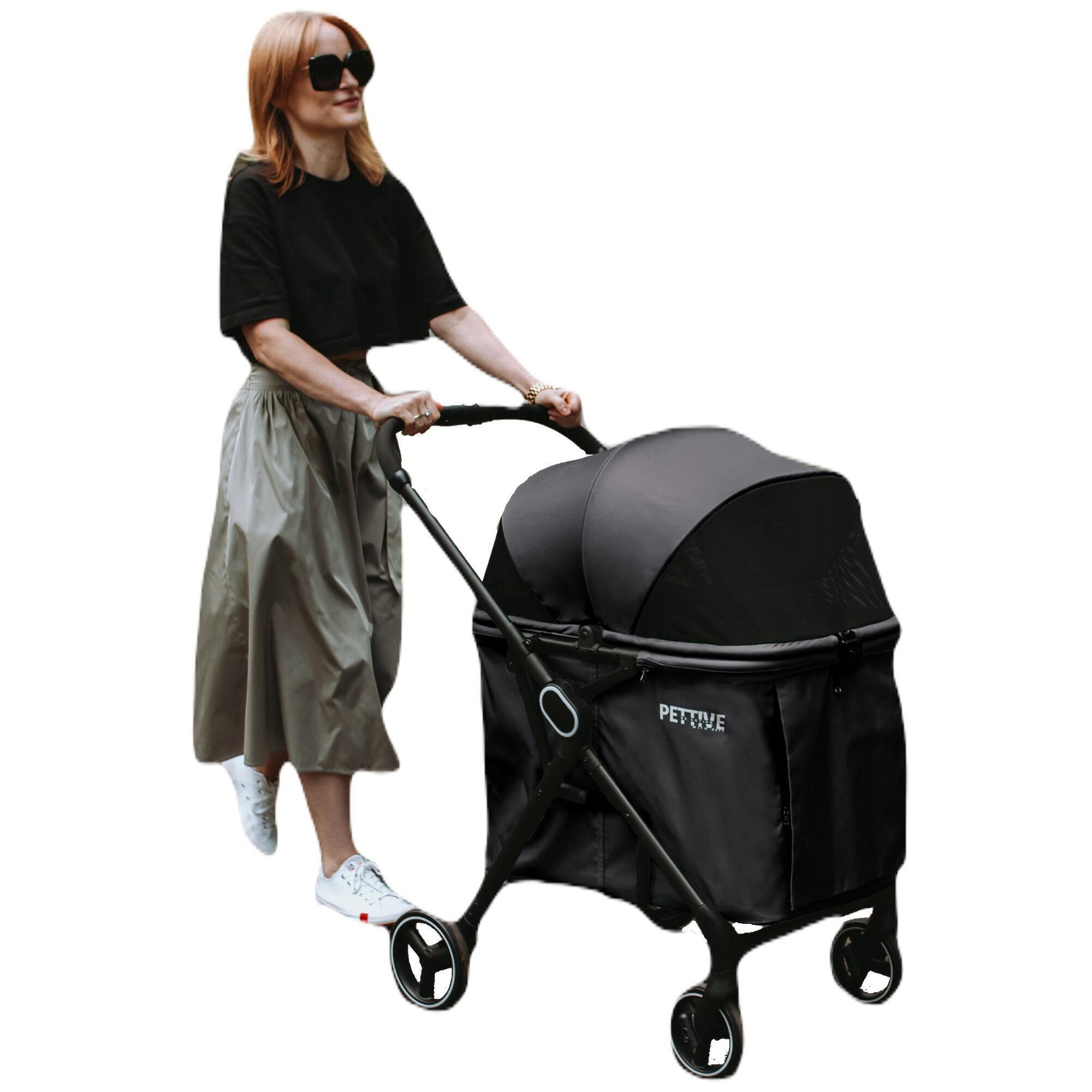 Duży wózek dla psa lub kota B.RIDER czarny do 30 kg