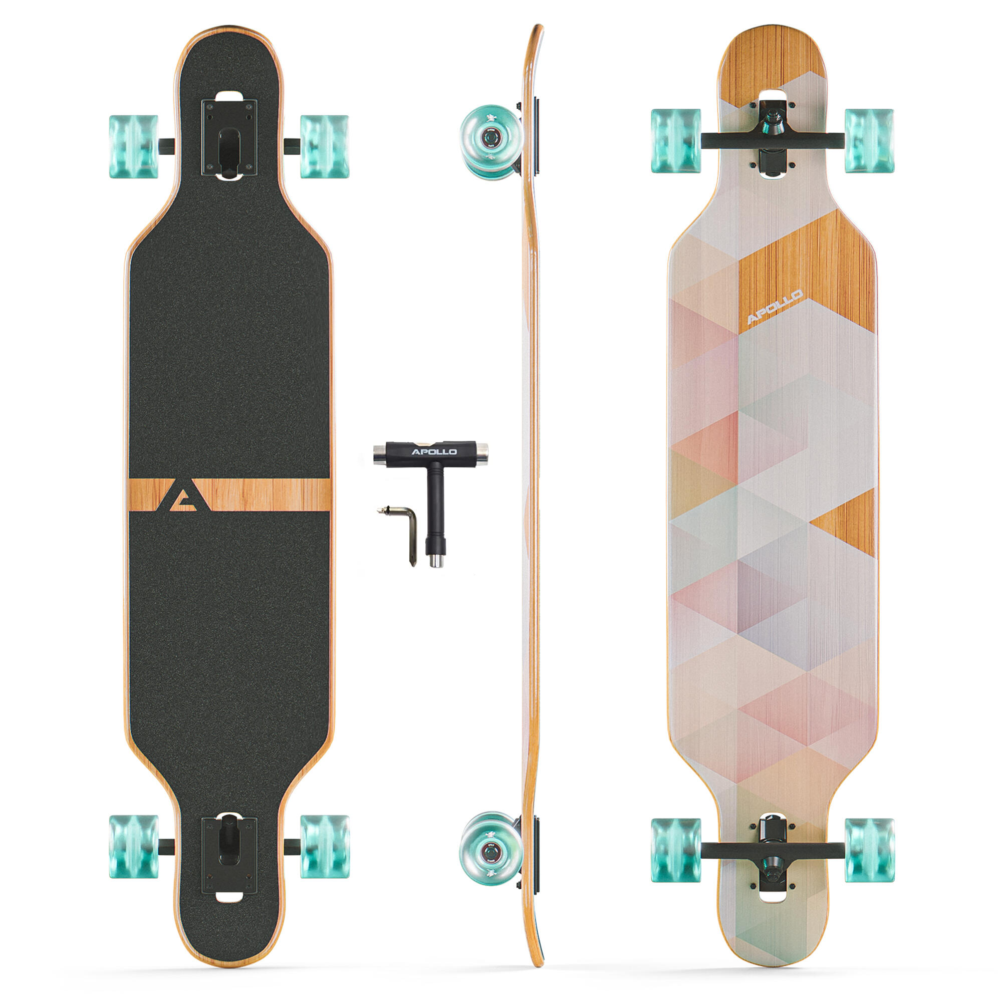 Longboard 39" Deskorolka Bambusowa dla Nastolatków i Dorosłych ABEC-9 Flex 2