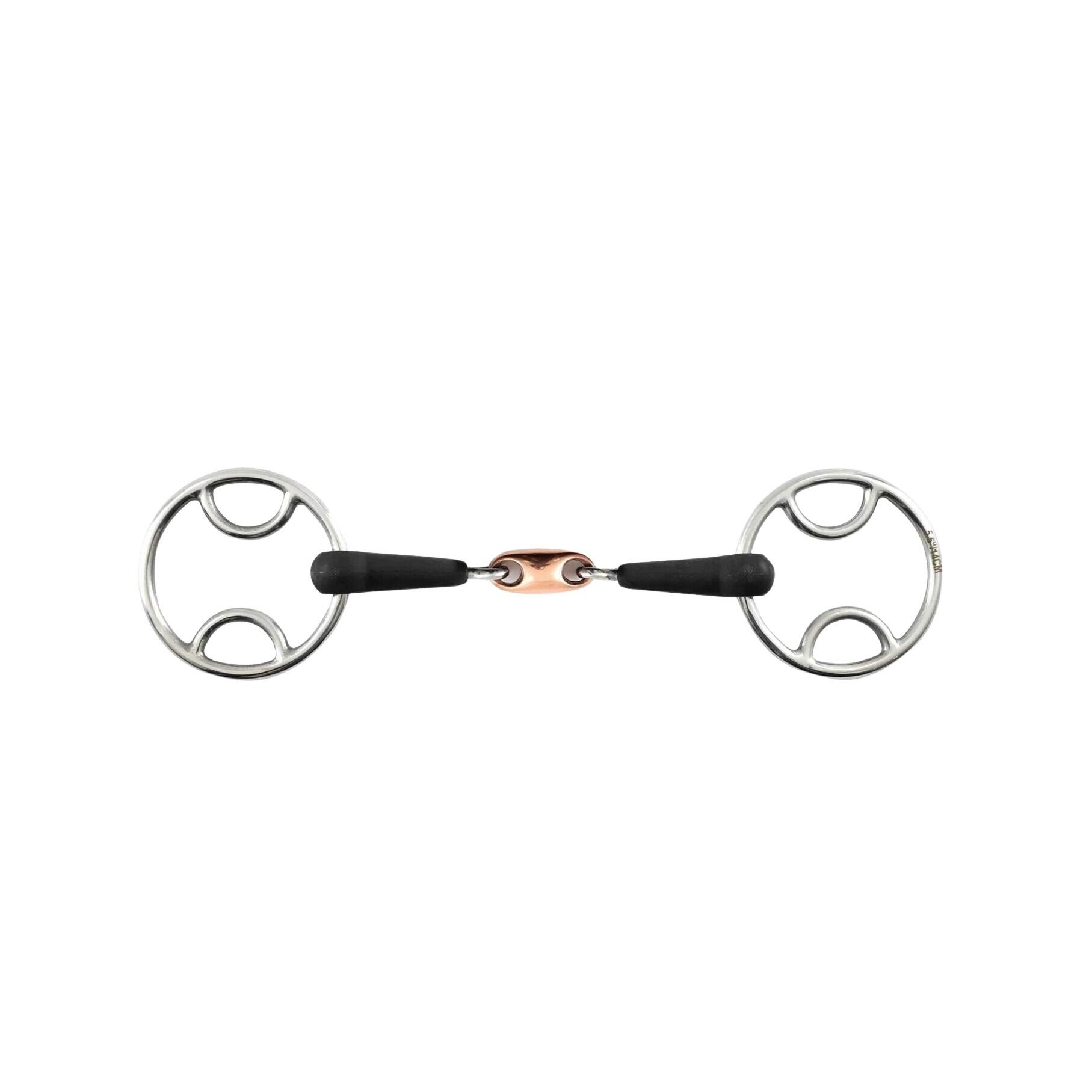 Podwójnie łamane gumowe wędzidło 3-funkcyjne Premier Equine