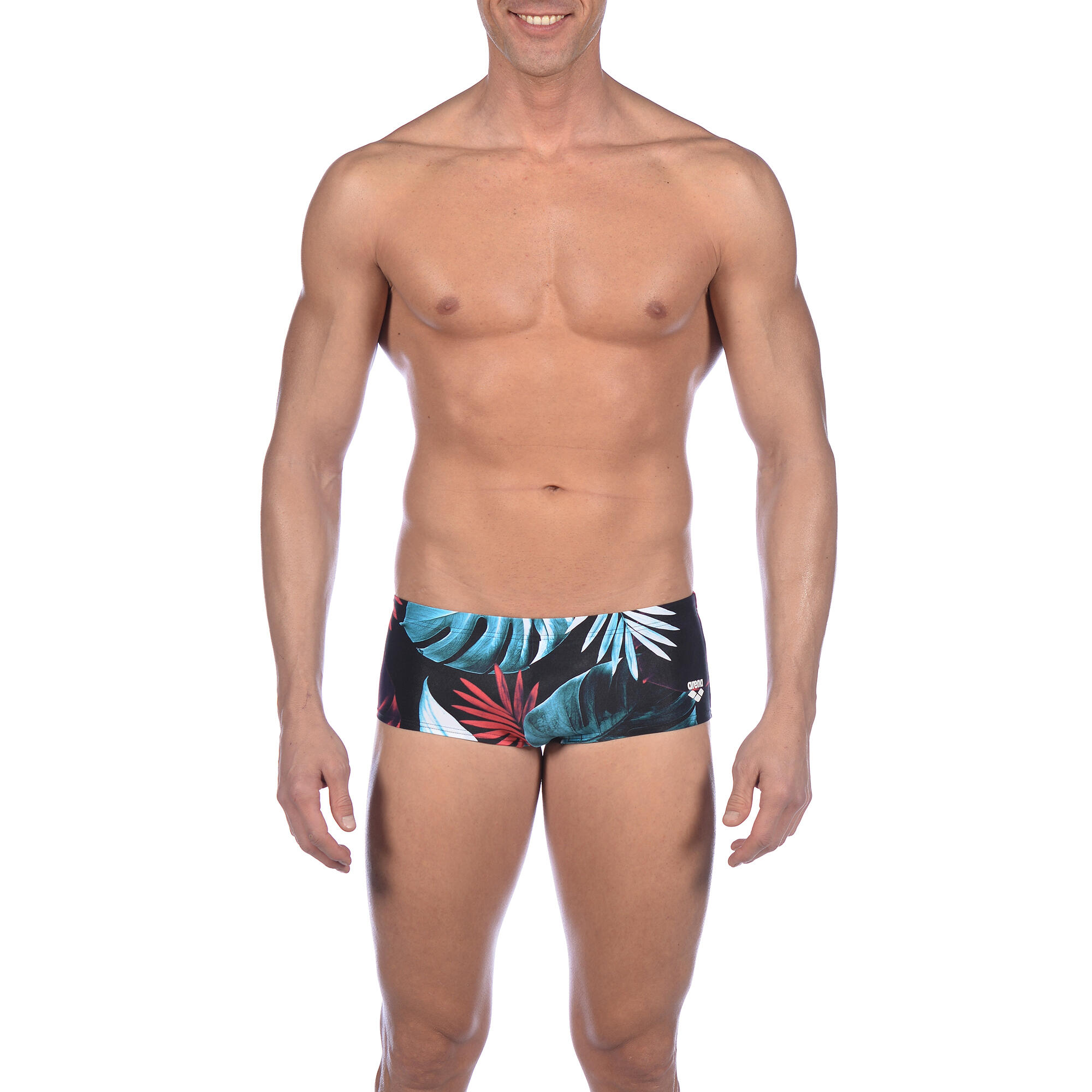 Kąpielówki męskie na basen Arena Tropical Leaves Low Waist Short
