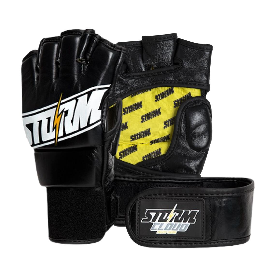 Rękawice MMA StormCloud Tempest Czarne/Żółte 4oz L