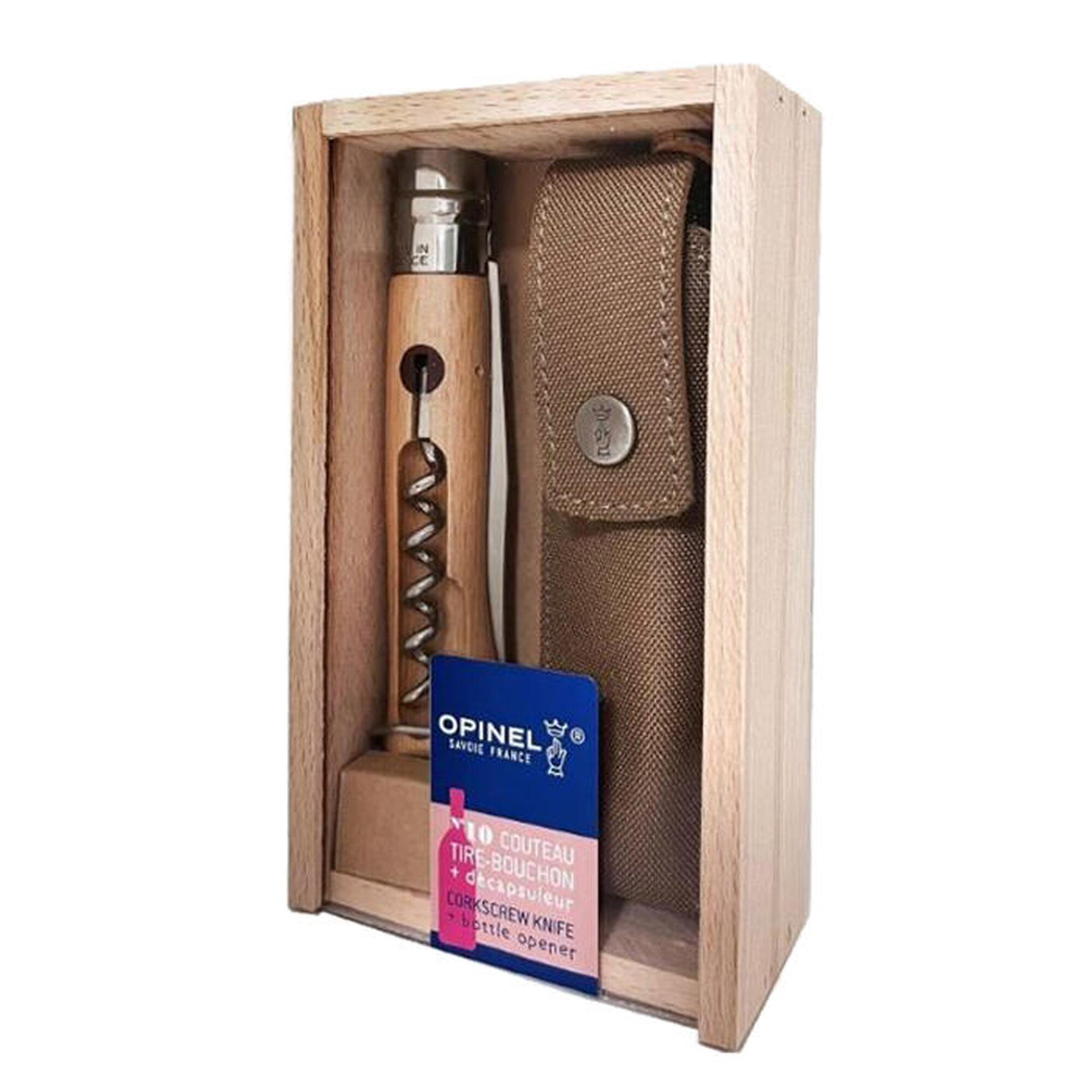 Nóż składany z korkociągiem i otwieraczem + etui