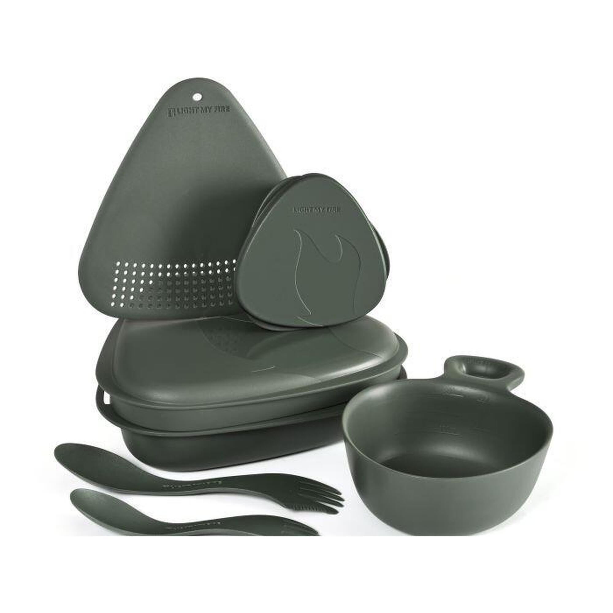 Menażka zestaw naczyń turystycznych ze sporkami Outdoor Bio