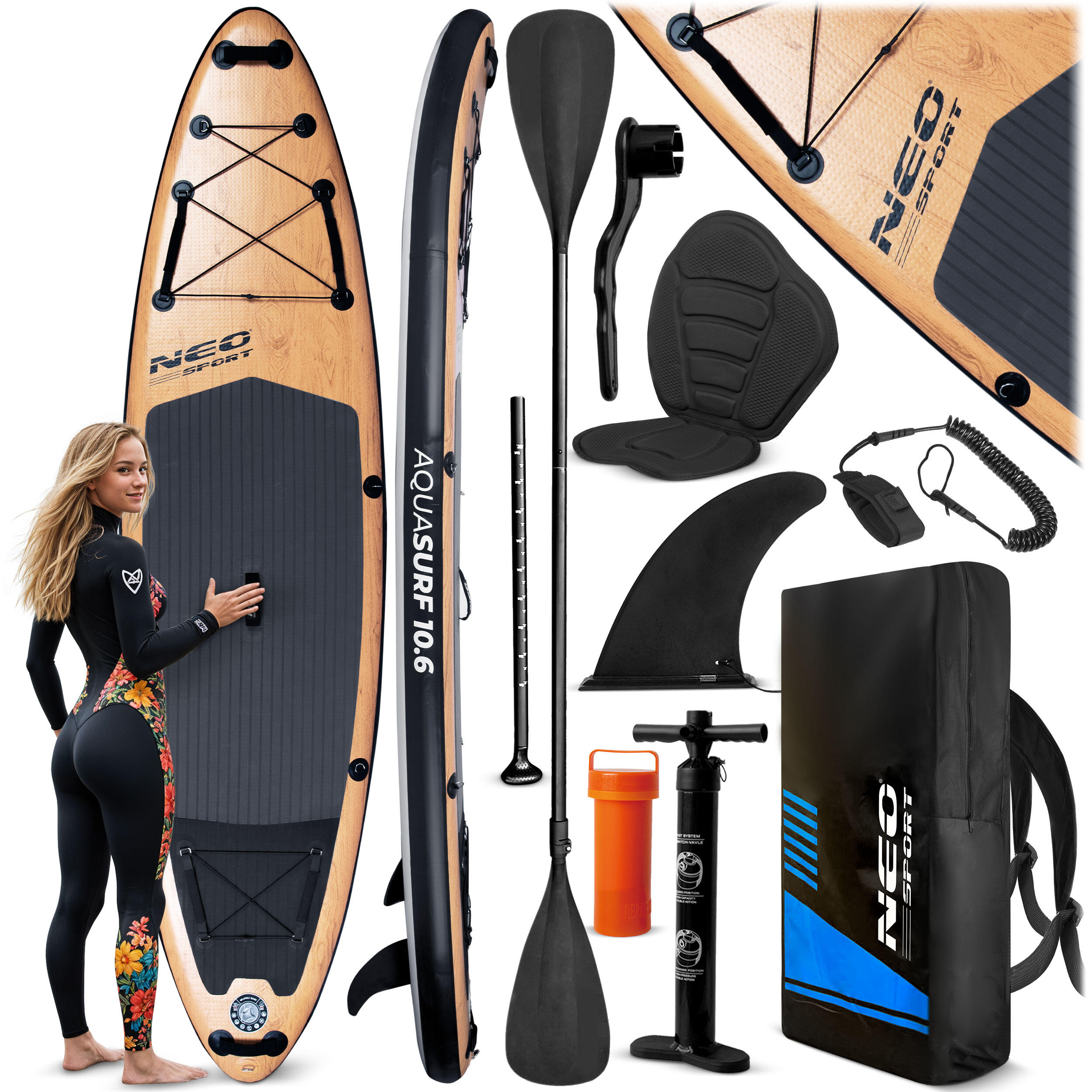 Deska SUP do pływania pompowana Paddle Aquasurf 320cm Neo-Sport