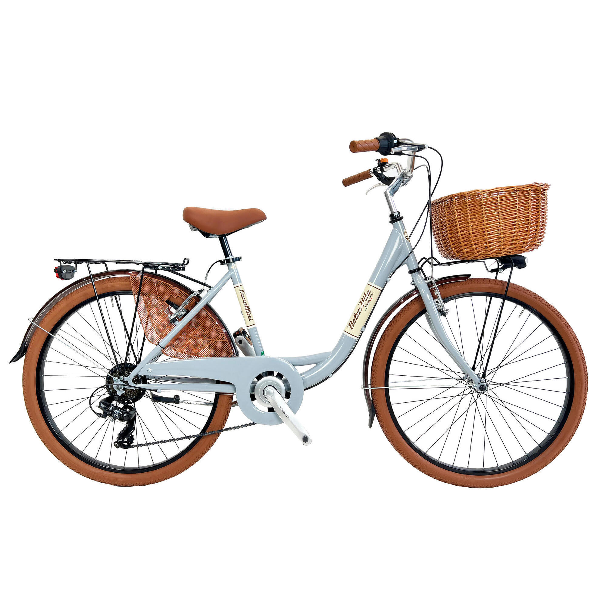 Rower miejski Dolce Vita by Canellini VENERE 26" z koszykiem - Szary