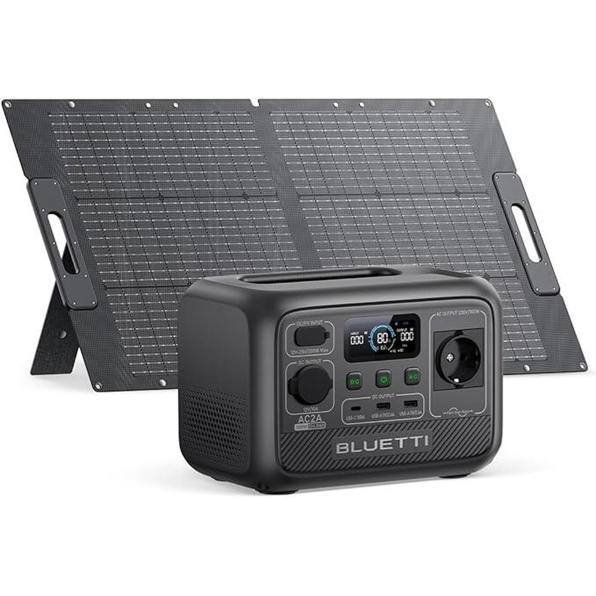 Stacja zasilania AC2A + panel solarny 100W, 204Wh LFP na camping i awarie