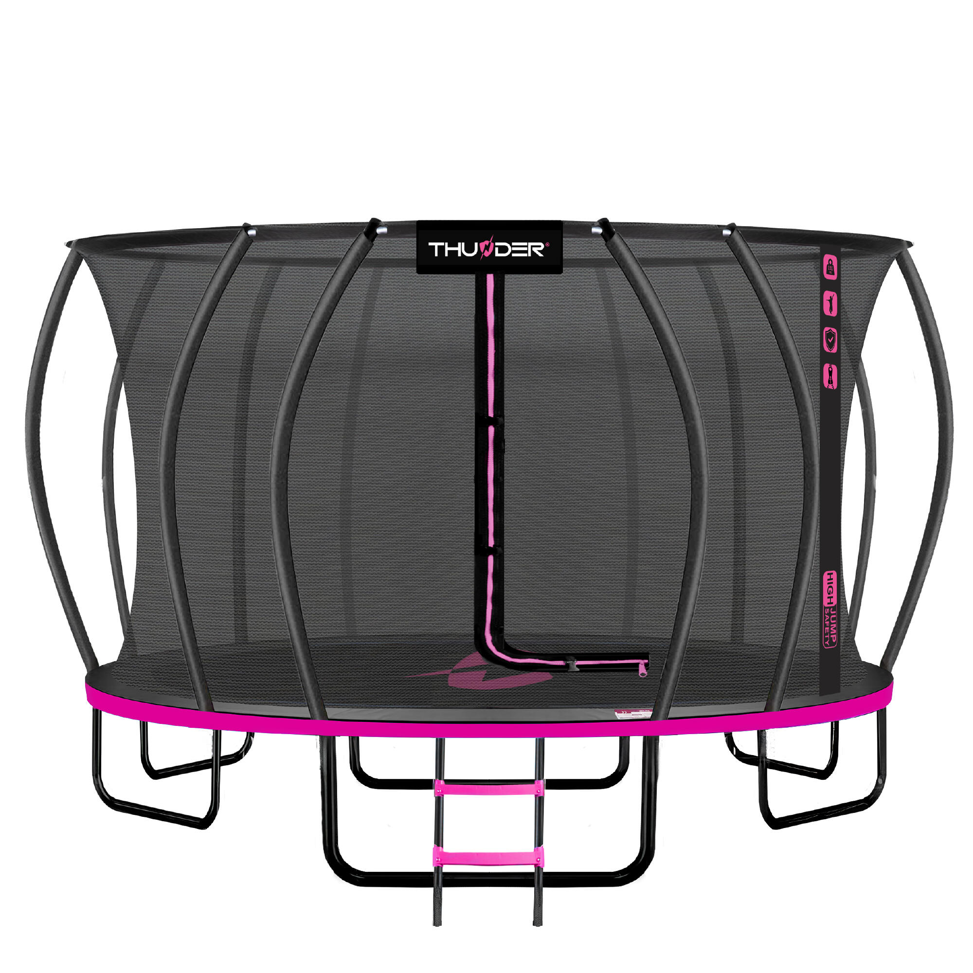 Trampolina ogrodowa dla dzieci z siatką THUNDER INSIDE-ULTRA 16FT 488cm PINK