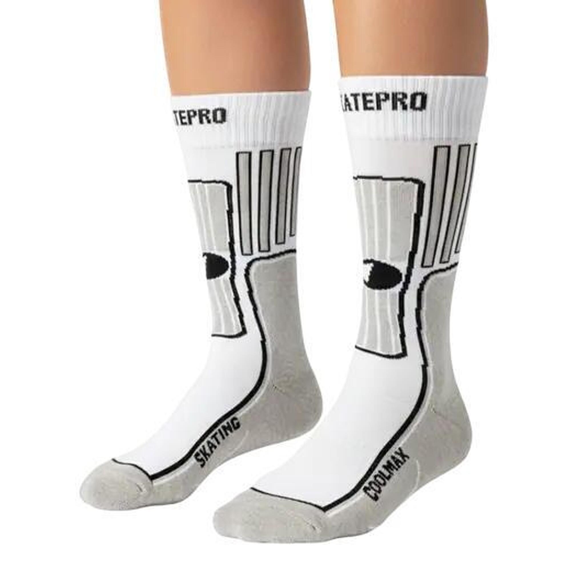 Odzież Skarpety unisex SkatePro Coolmax Inline Skarpety 2-Pak - Biały - 40-42