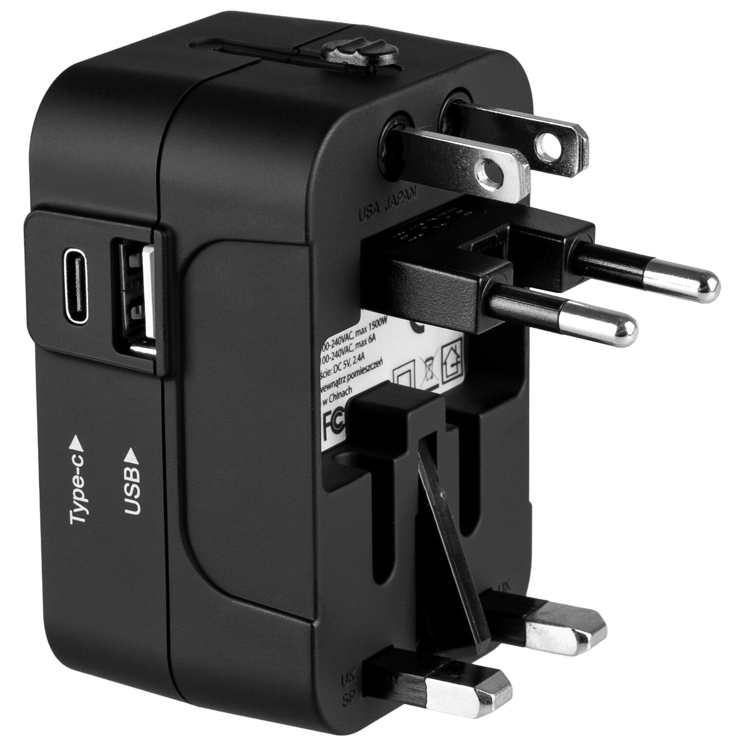 Adapter podróżny Vayox VA0407 przejściówka UK/US/EU/AU USB-C