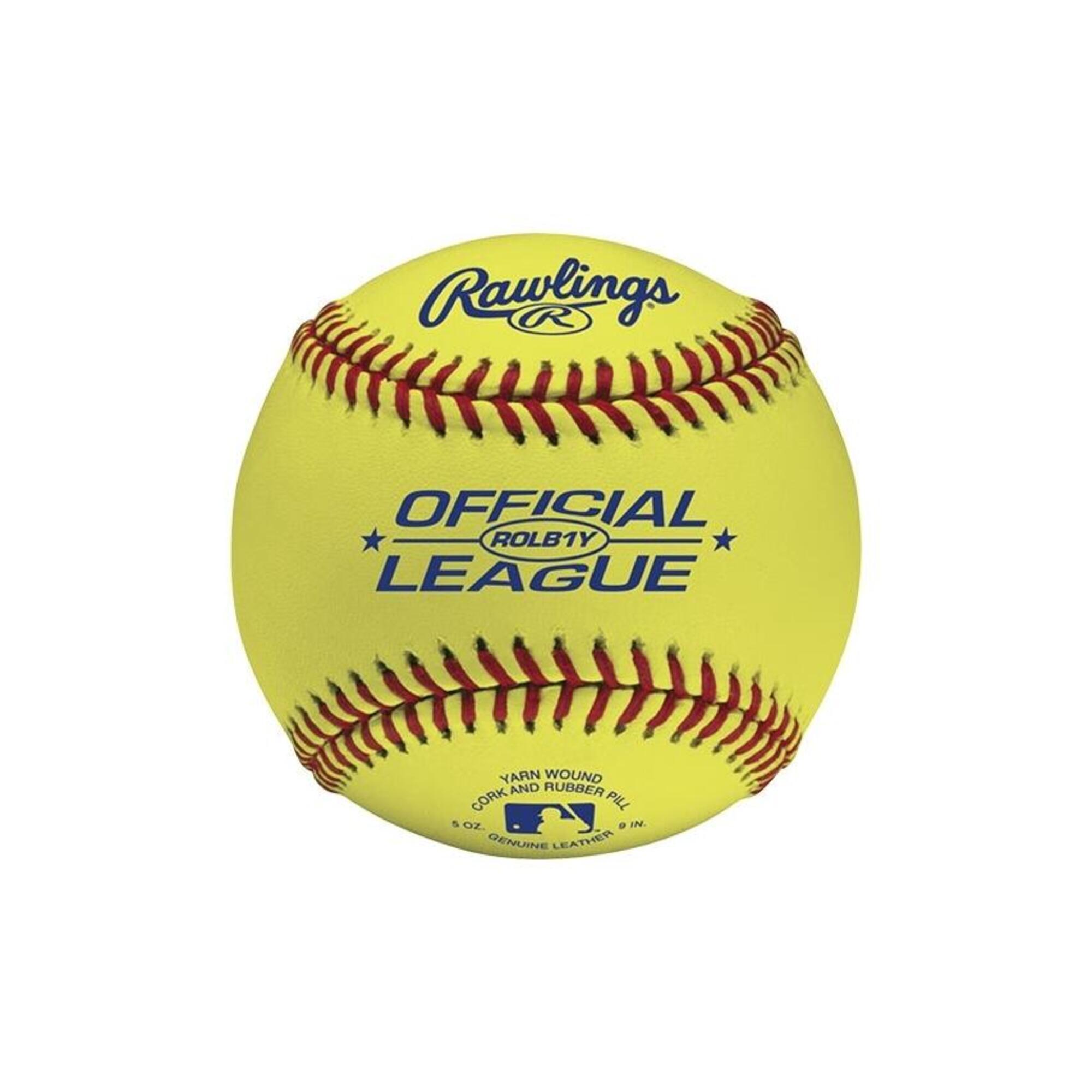 Skórzana piłka baseballowa – Piłka baseballowa do gry meczowej – (żółta)