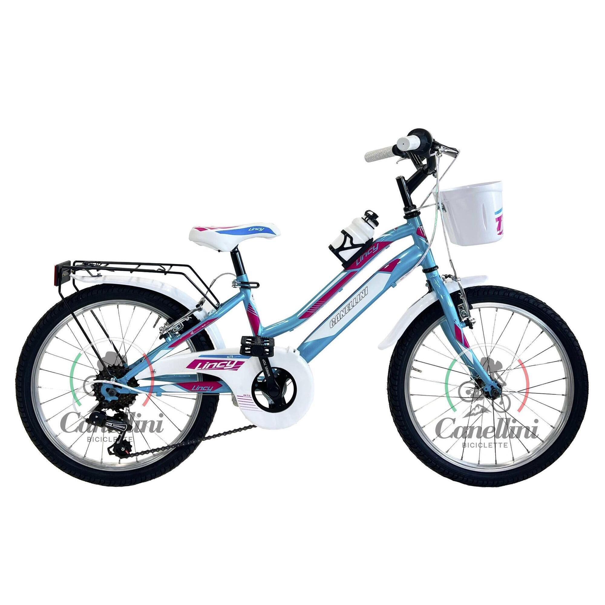 Rower Dziecięcy MTB Canellini LINCY 20" - Błękitny/Fuksja