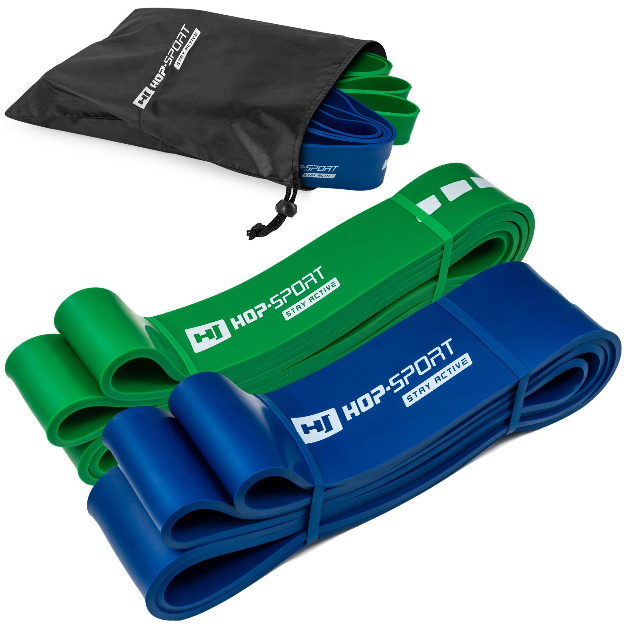 Zestaw 2 gum oporowych do ćwiczeń fitness Hop-Sport 23-80kg