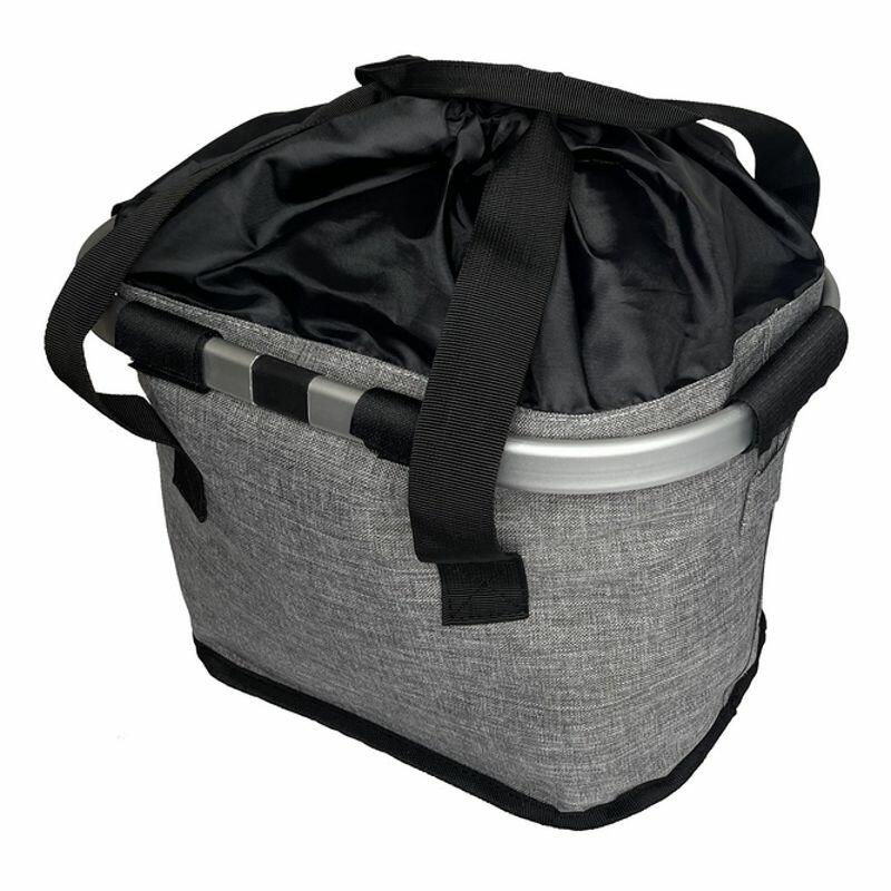 Kosz rowerowy przedni, materiałowy, szary