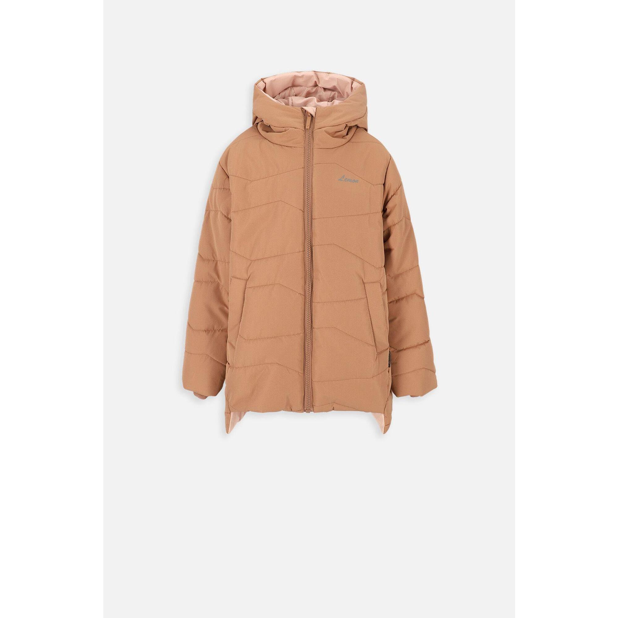 Kurtka turystyczna dla dziewczynki ciepła Lemon Explore ZL3 brązowa