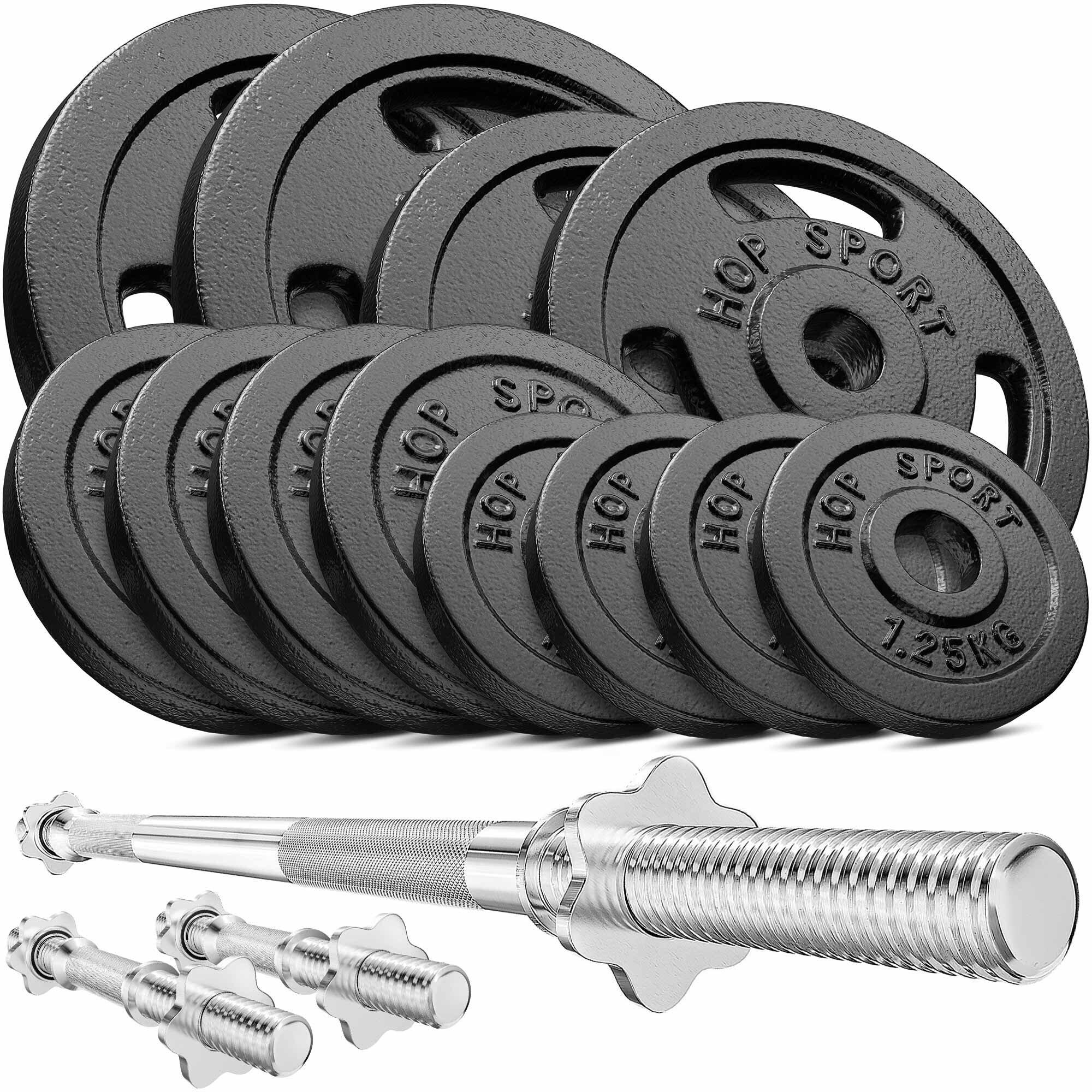 Zestaw obciążeń żeliwnych sztanga Hop-Sport Strong 59kg