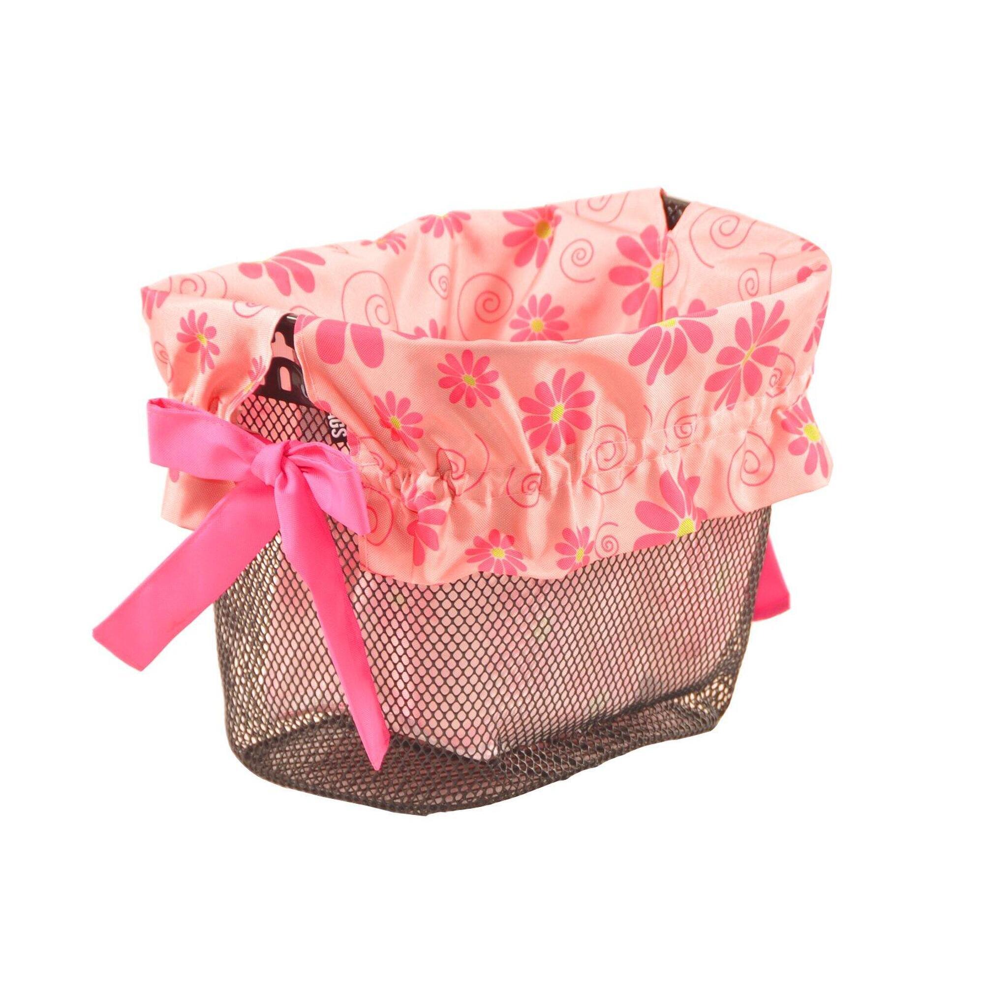 Ozdobna rowerowa wkładka tekstylna do kosza wiklinowego/metalowego-Daisy