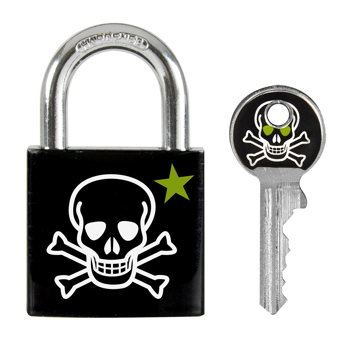 Kłódka na klucz z wydrukowanym wzorem czaszki 3430EURDSKULL, wzór czaszki