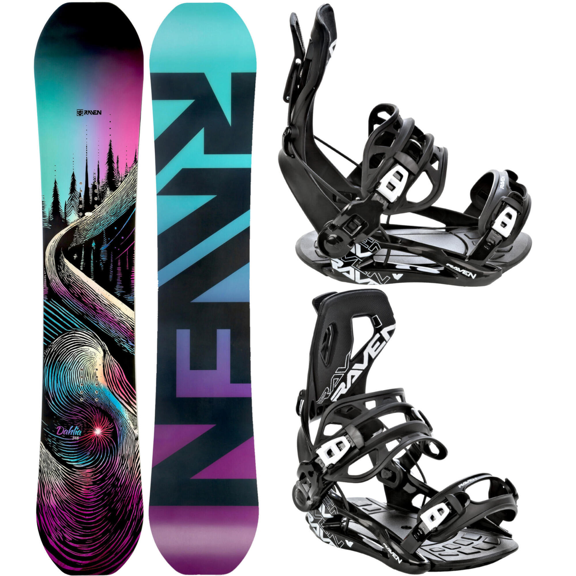 Zestaw Snowboard Raven Dahlia + Wiązania Raven FT360