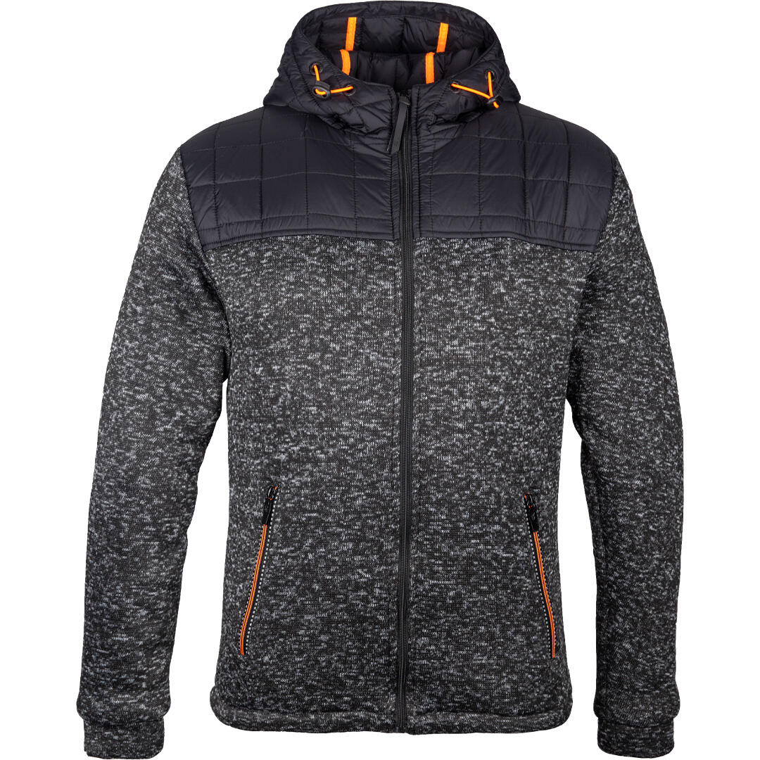 Kurtka hybrydowa męska Aulp Bukai ocieplana z kapturem wygodna czarna