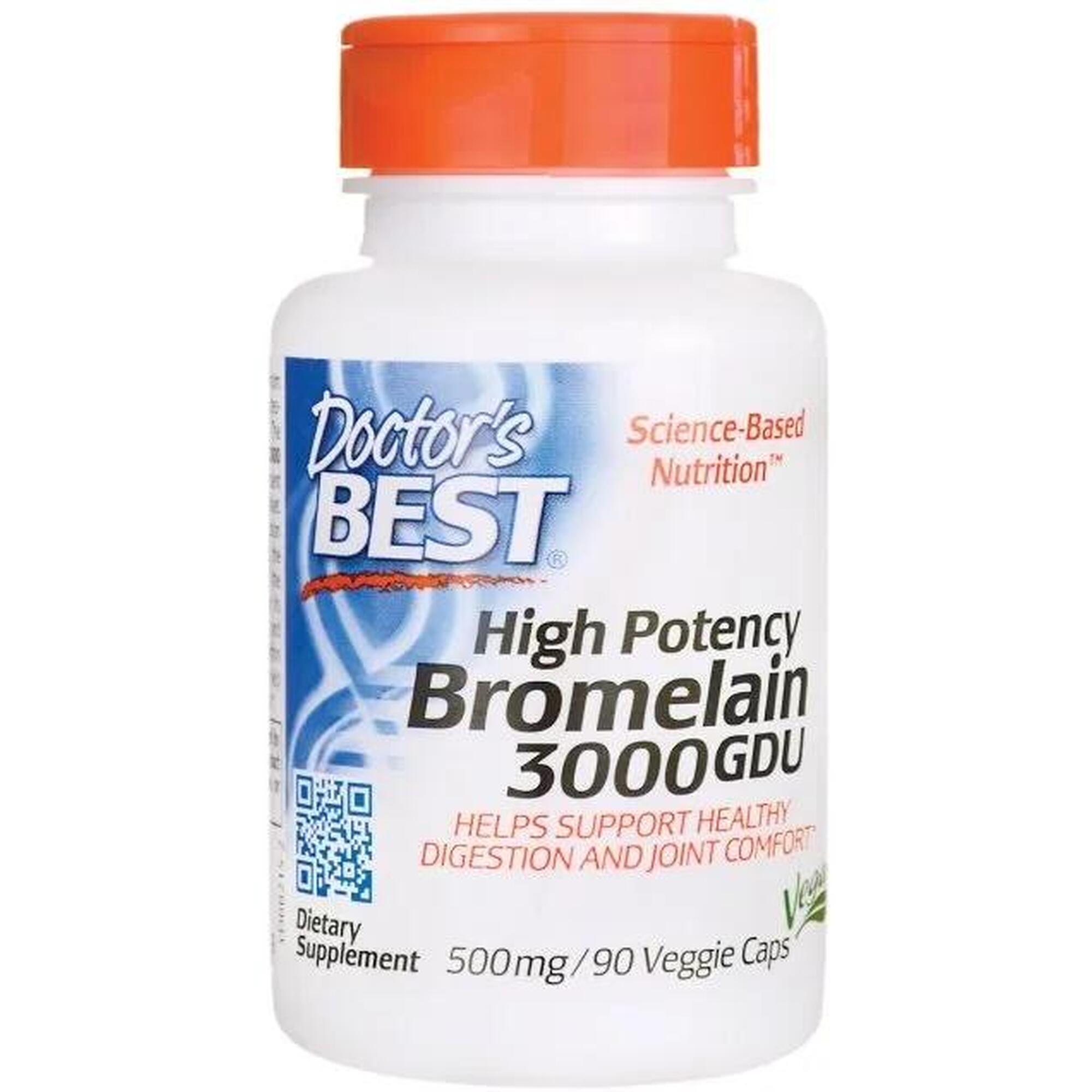 Bromelaina o Wysokiej Mocy 3000 GDU 500mg Doctor's Best 90 vkaps