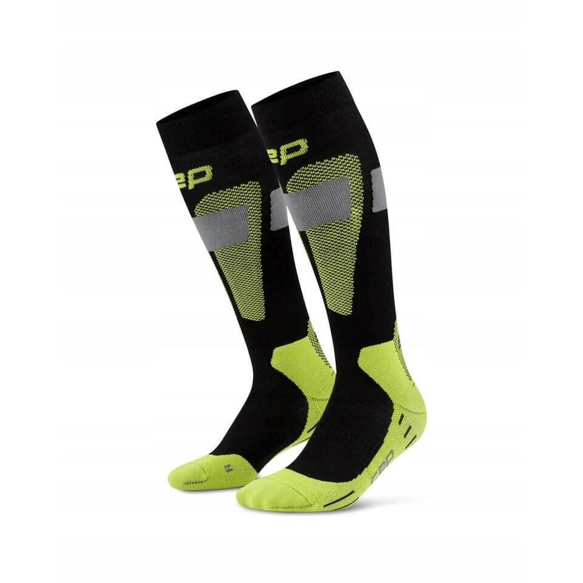 Damskie sportowe podkolanówki kompresyjne na zimę z wełną merino CEP