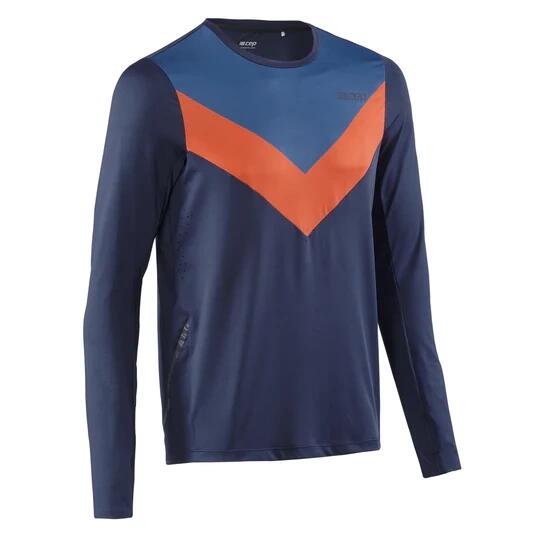 Męska koszulka sportowa Chevron z długim rękawem szybkoschnąca oddychająca CEP