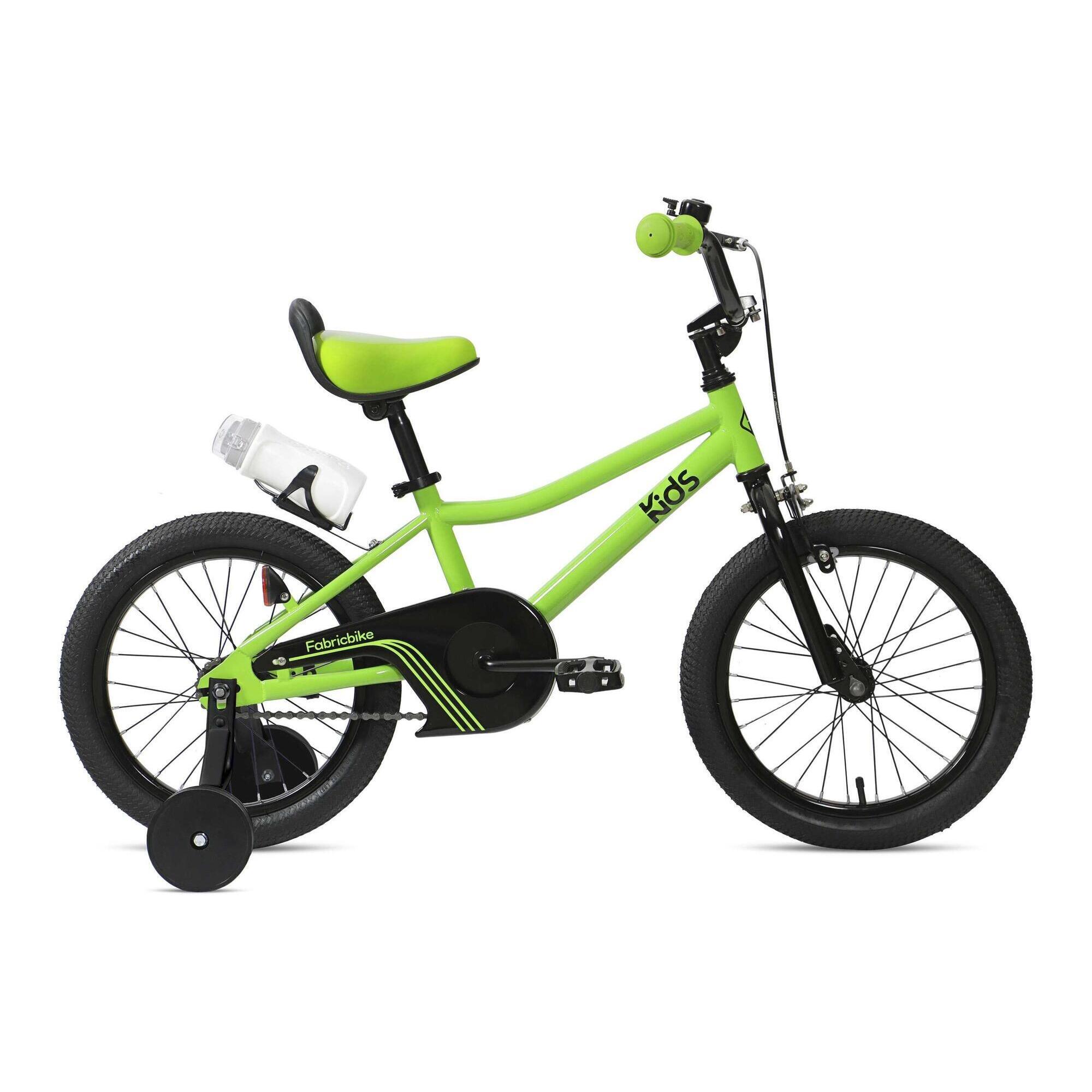 FABRICBIKE Kids - 16-calowy rower z pedałami dla dzieci w wieku 3-7 lat. Green