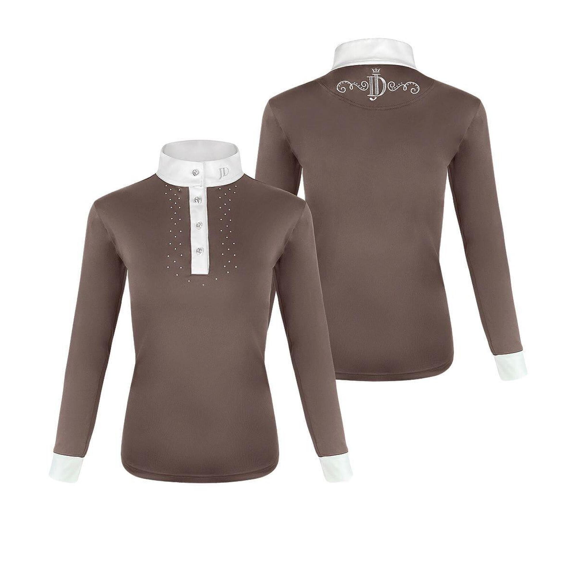 Koszula do jazdy konnej damska JD ATTACK Linda z długim rękawem konkursowa