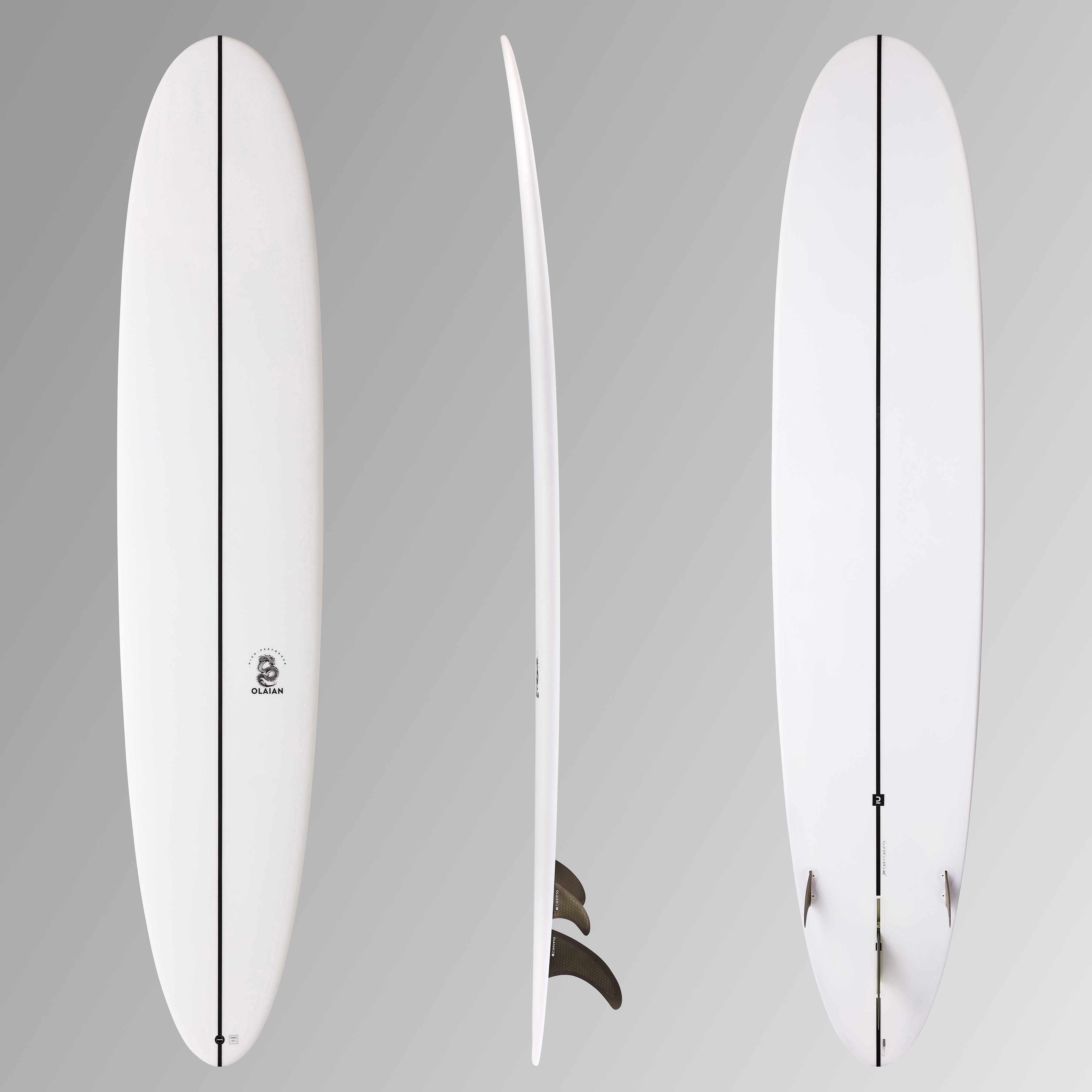 Deska surfingowa Olaian Longboard 900 Performance 900 9' 60 l z 2 statecznikami +1 mieczem 8"