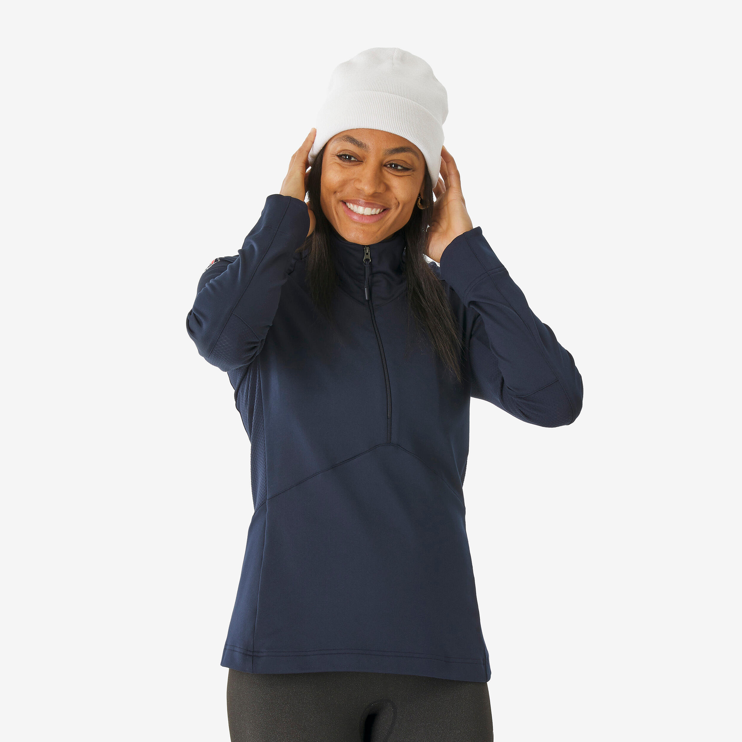 Koszulka termoaktywna narciarska damska Quechua BL 500 1/2 Zip