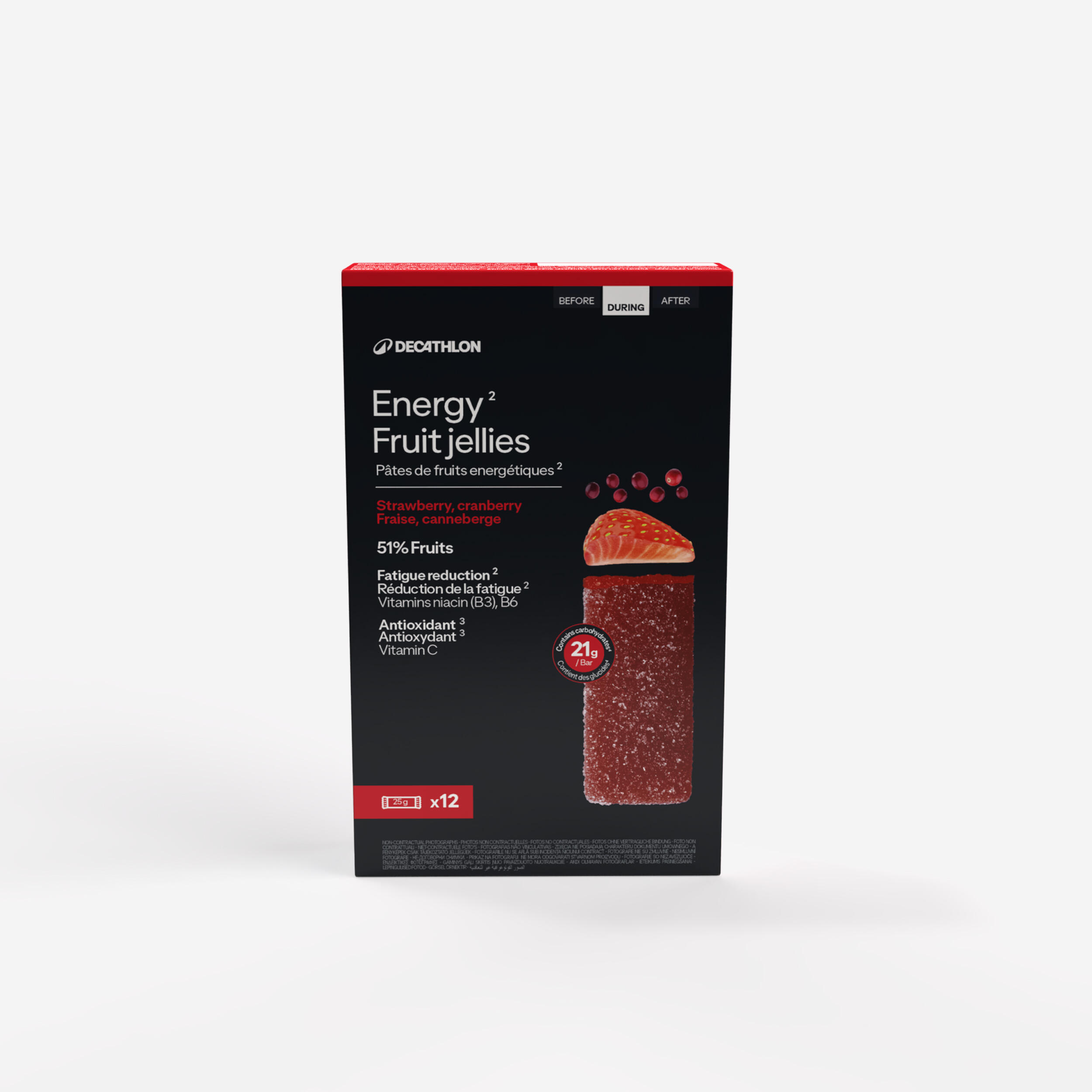 Galaretka owocowa energetyczna Ecosize truskawka żurawina acerola 12x25g