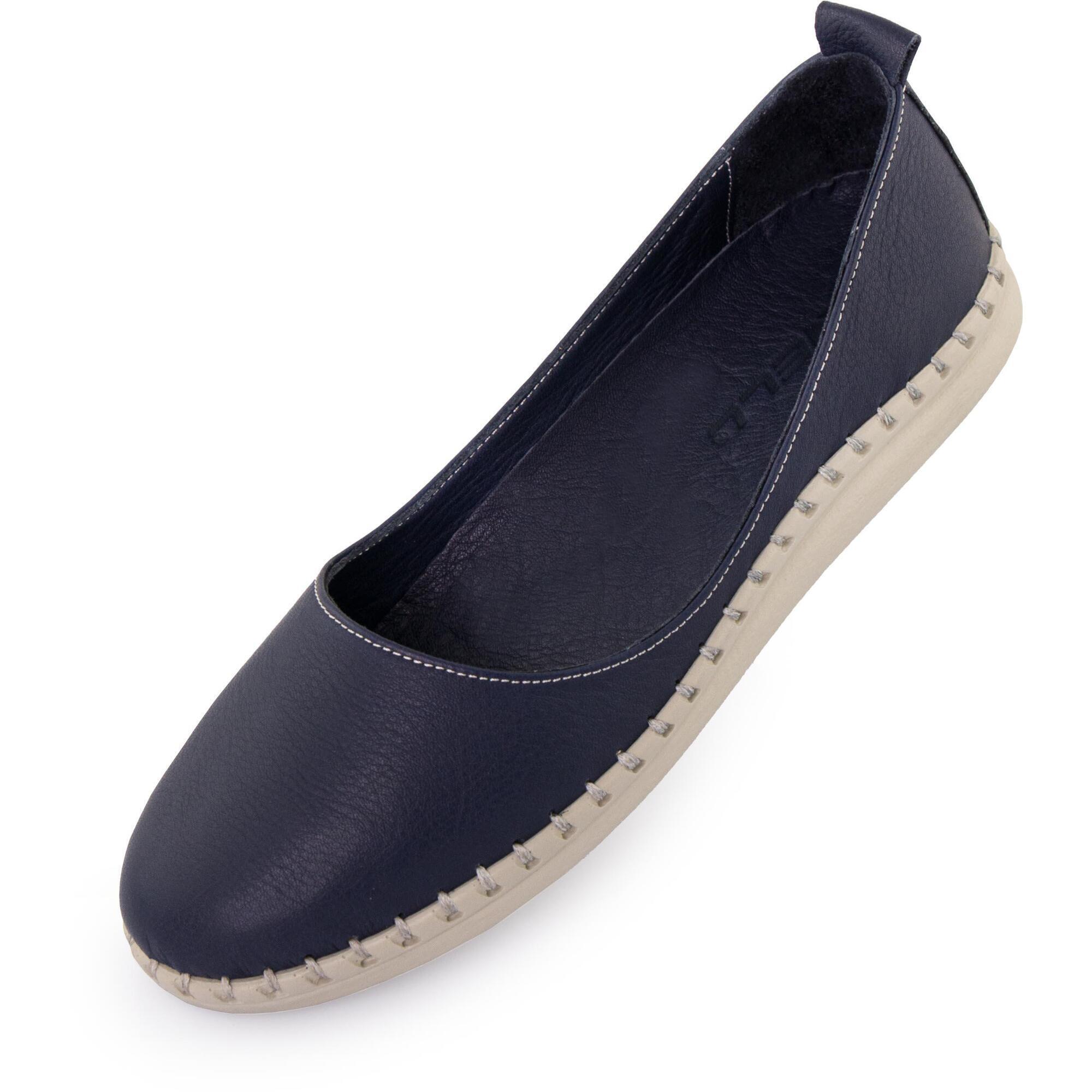 Damskie baleriny skórzane NELL Aurora, granatowe, 39