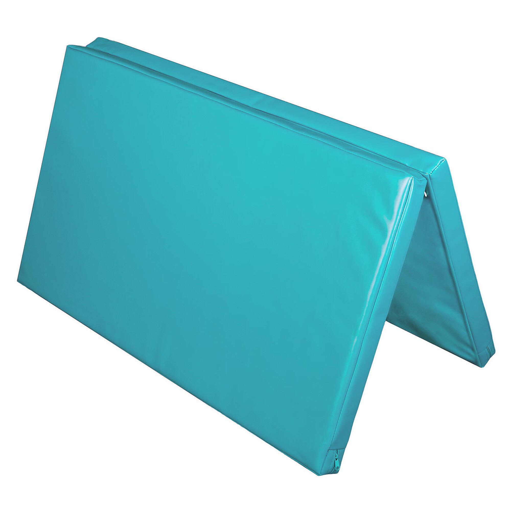 Materac dwuczęściowy z rzepami UNDERFIT 130 x 120 x 6 cm miękki turkusowy