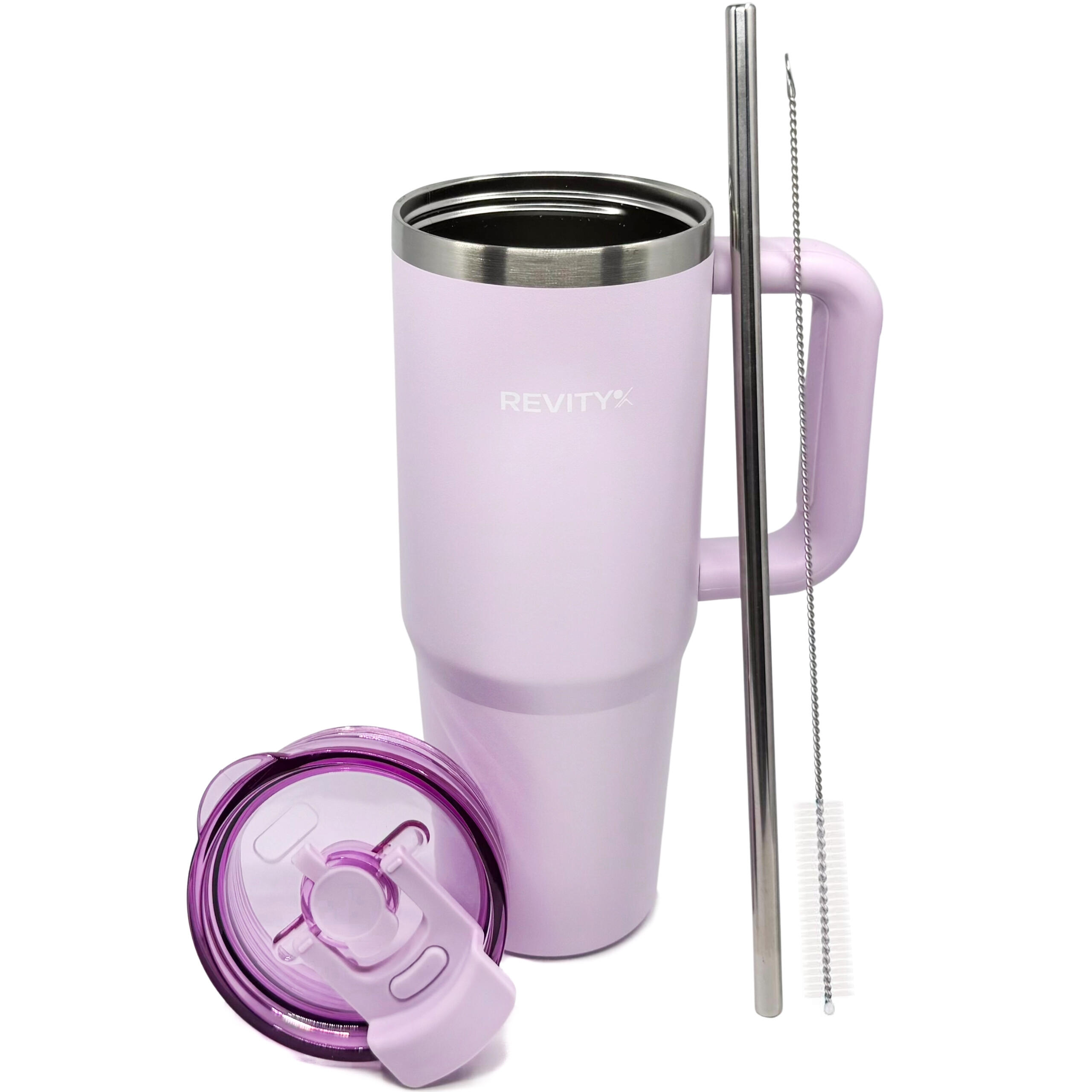 Kubek termiczny ze słomką i uchwytem, termos stal nierdzewna 900 ml