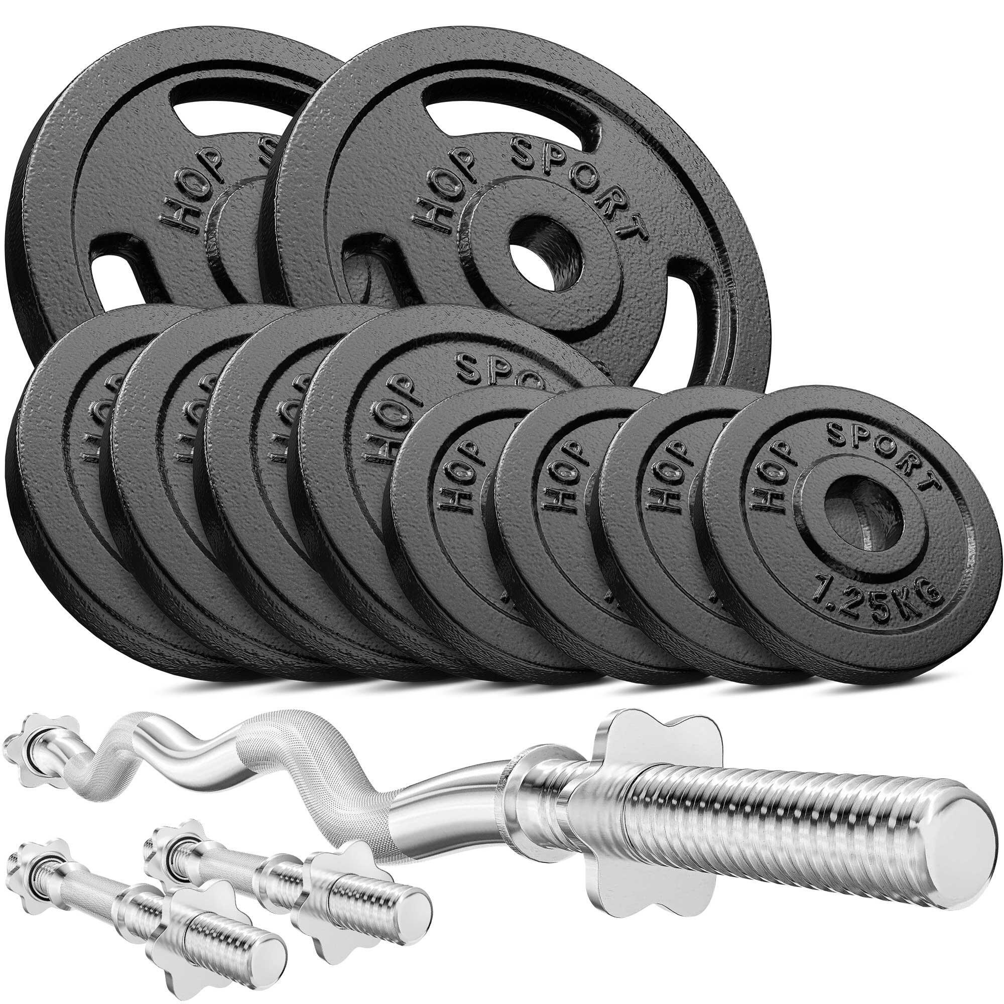 Zestaw obciążeń żeliwnych sztanga Hop-Sport Strong 37kg