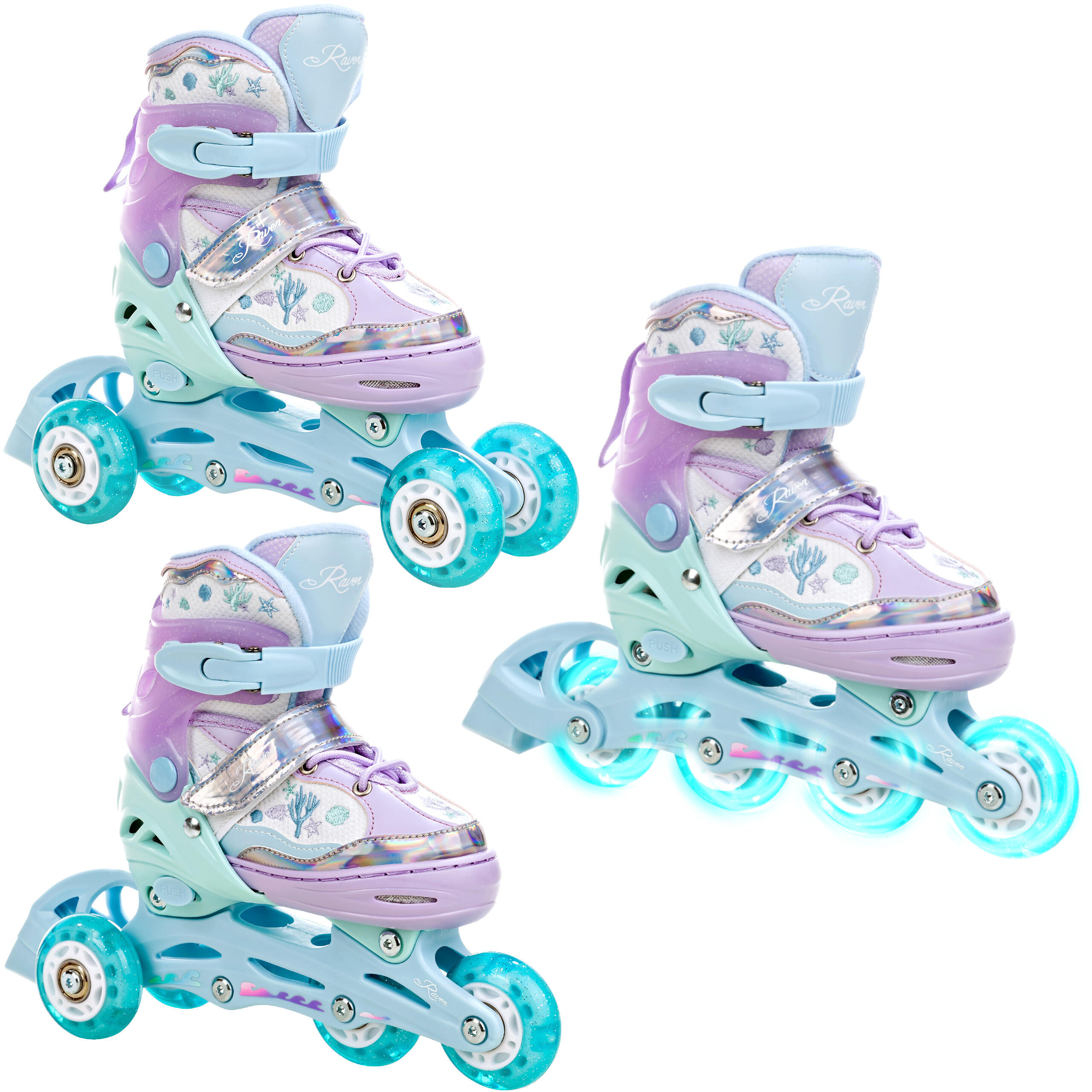 Rolko-Wrotki 3w1 Raven Isla Świecące Kółka LED