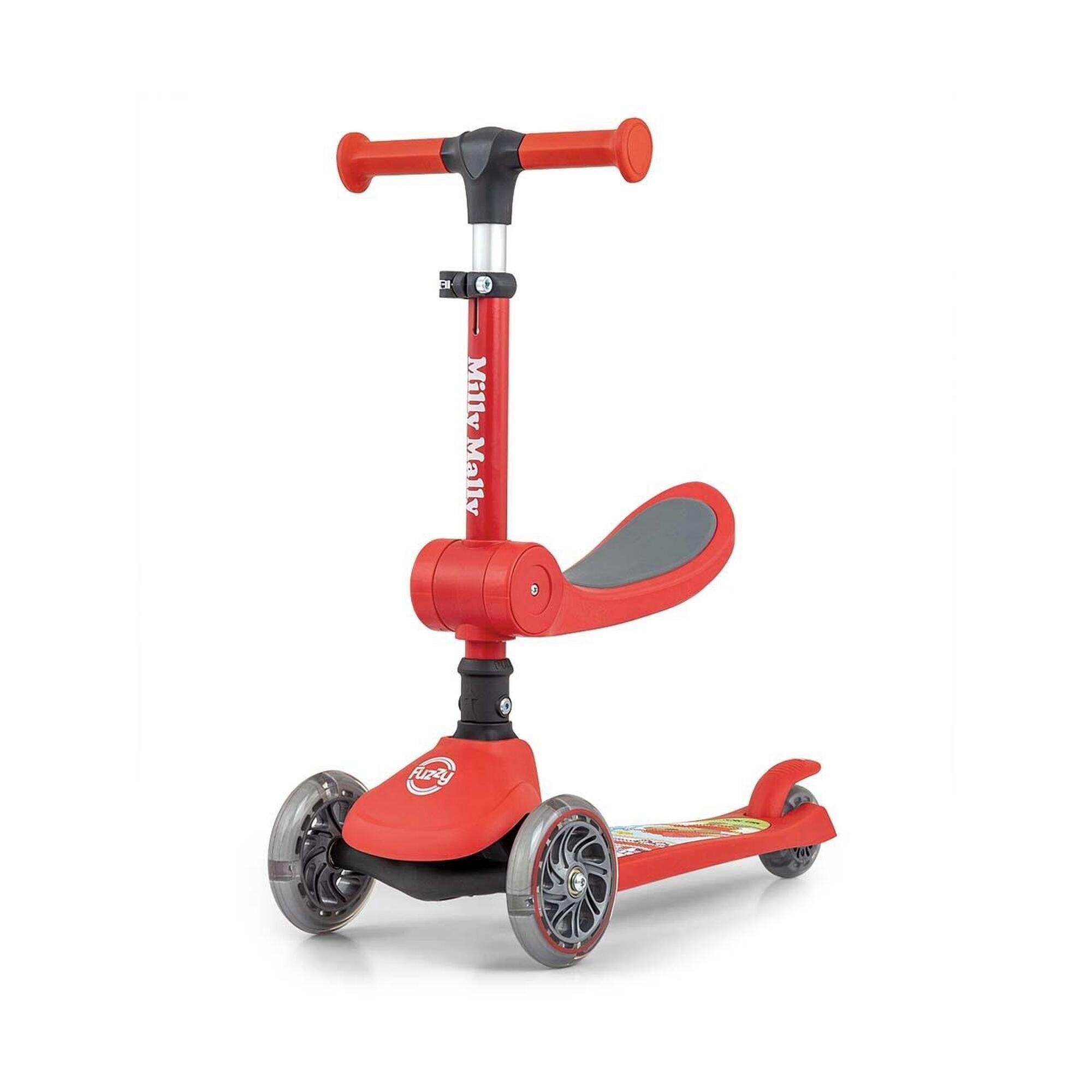 Hulajnoga trójkłowa dla dzieci Milly Mally Fuzzy z siedzonkiem