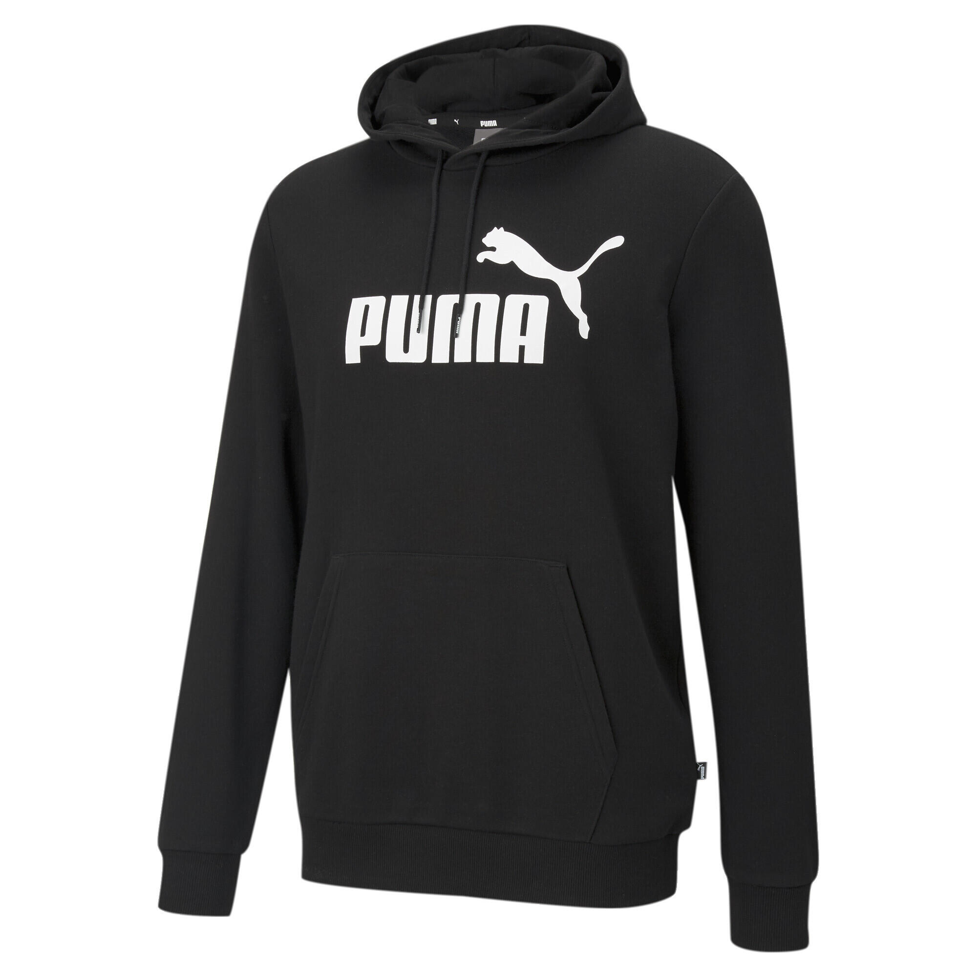 Męska bluza z kapturem i dużym logo z kolekcji Essentials PUMA Black