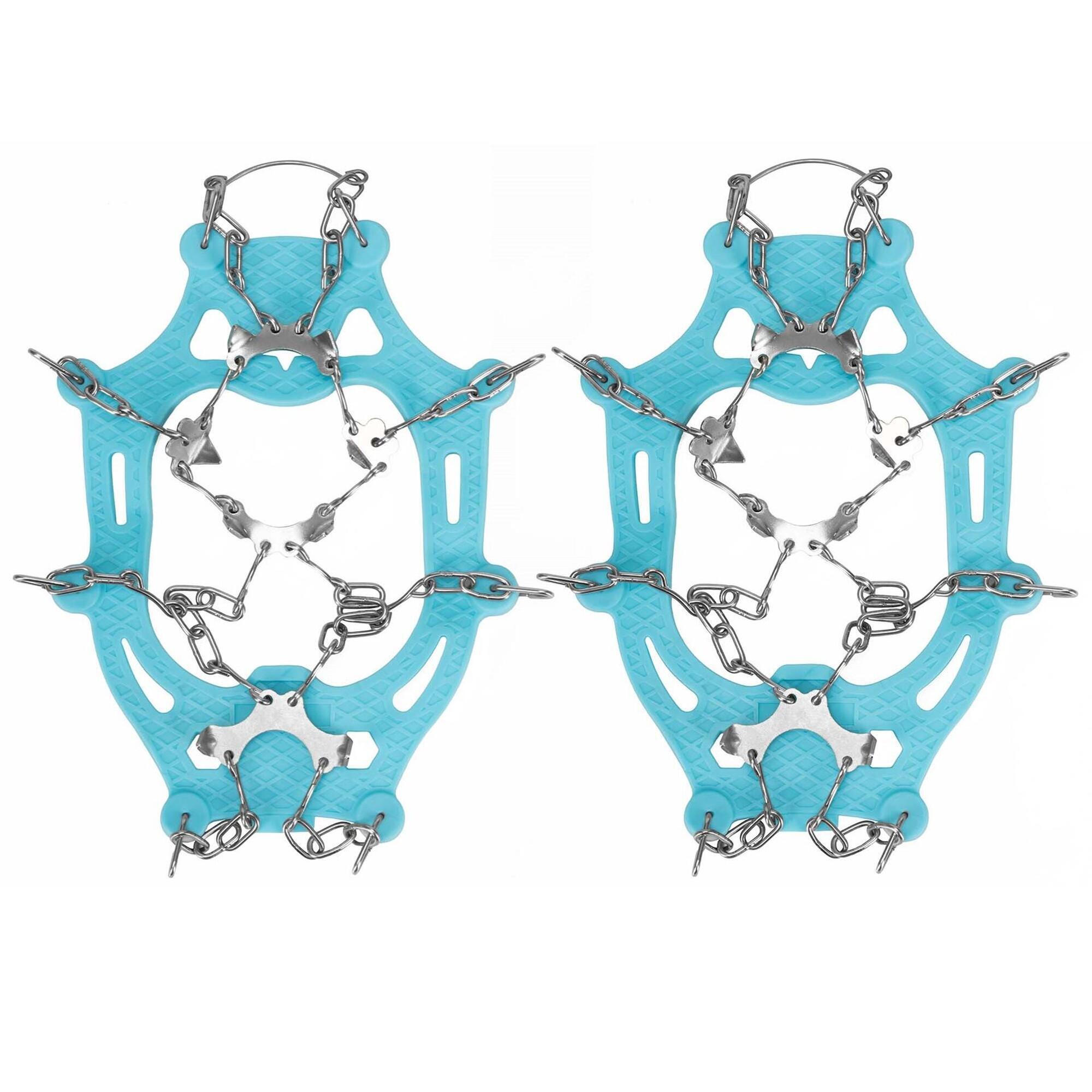 Raczki na buty turystyczne stalowe antypoślizgowe nakładki rozmiar 36-40 turkus