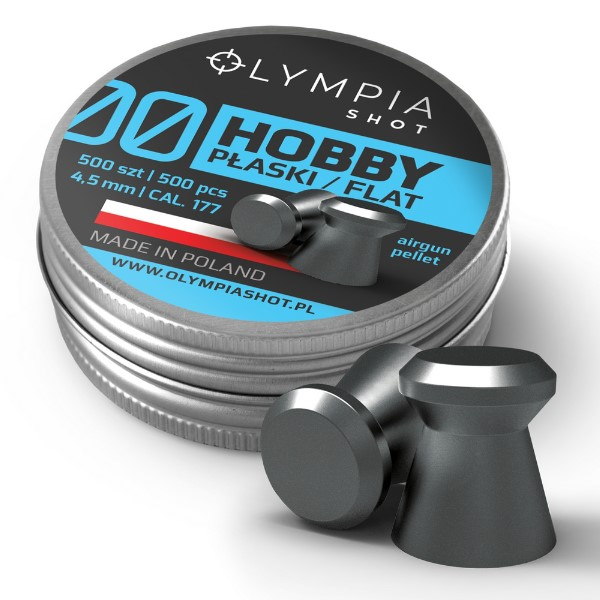 Śrut 4,5 mm OLYMPIA SHOT Hobby płaski 500 szt. prod. POLSKA HP-500 Olimpia