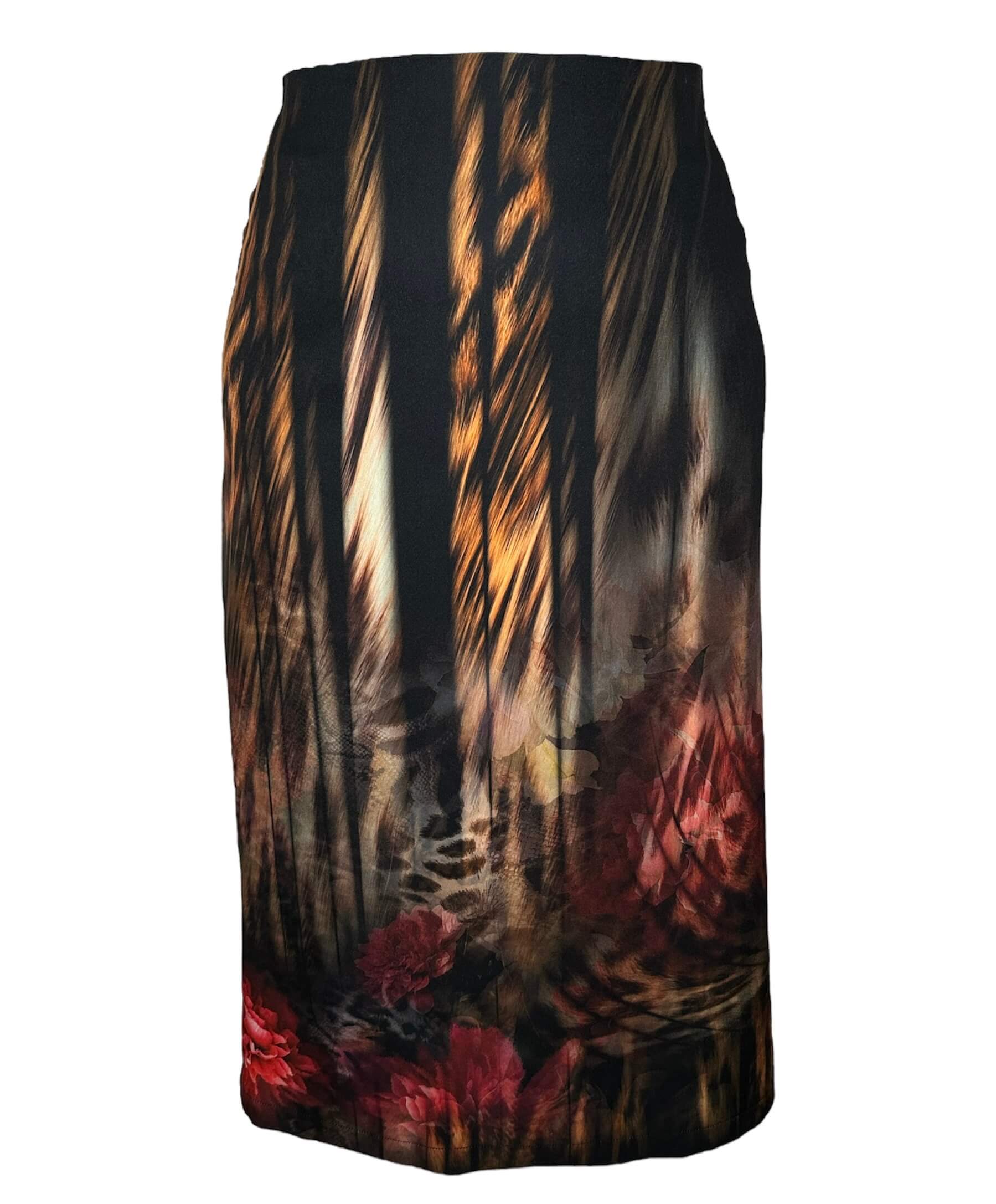 Czarna ołówkowa spódnica midi z borderem PLUS SIZE