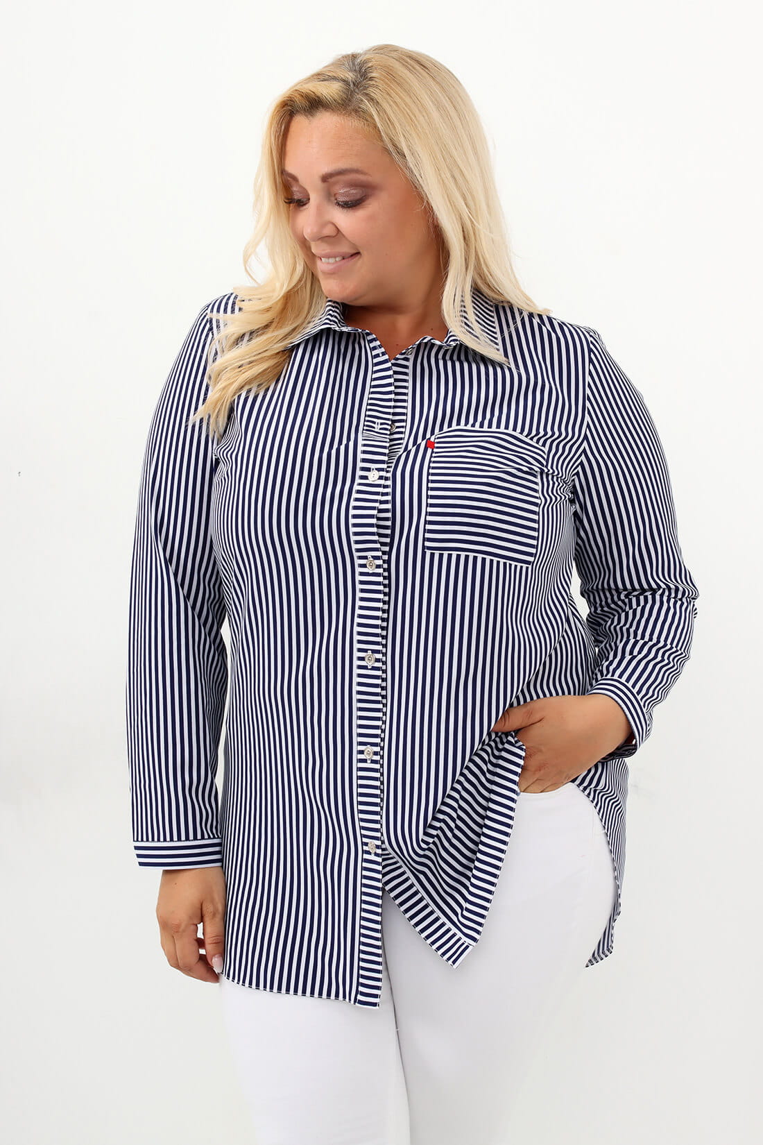 Elegancka koszula w paski PLUS SIZE XXL