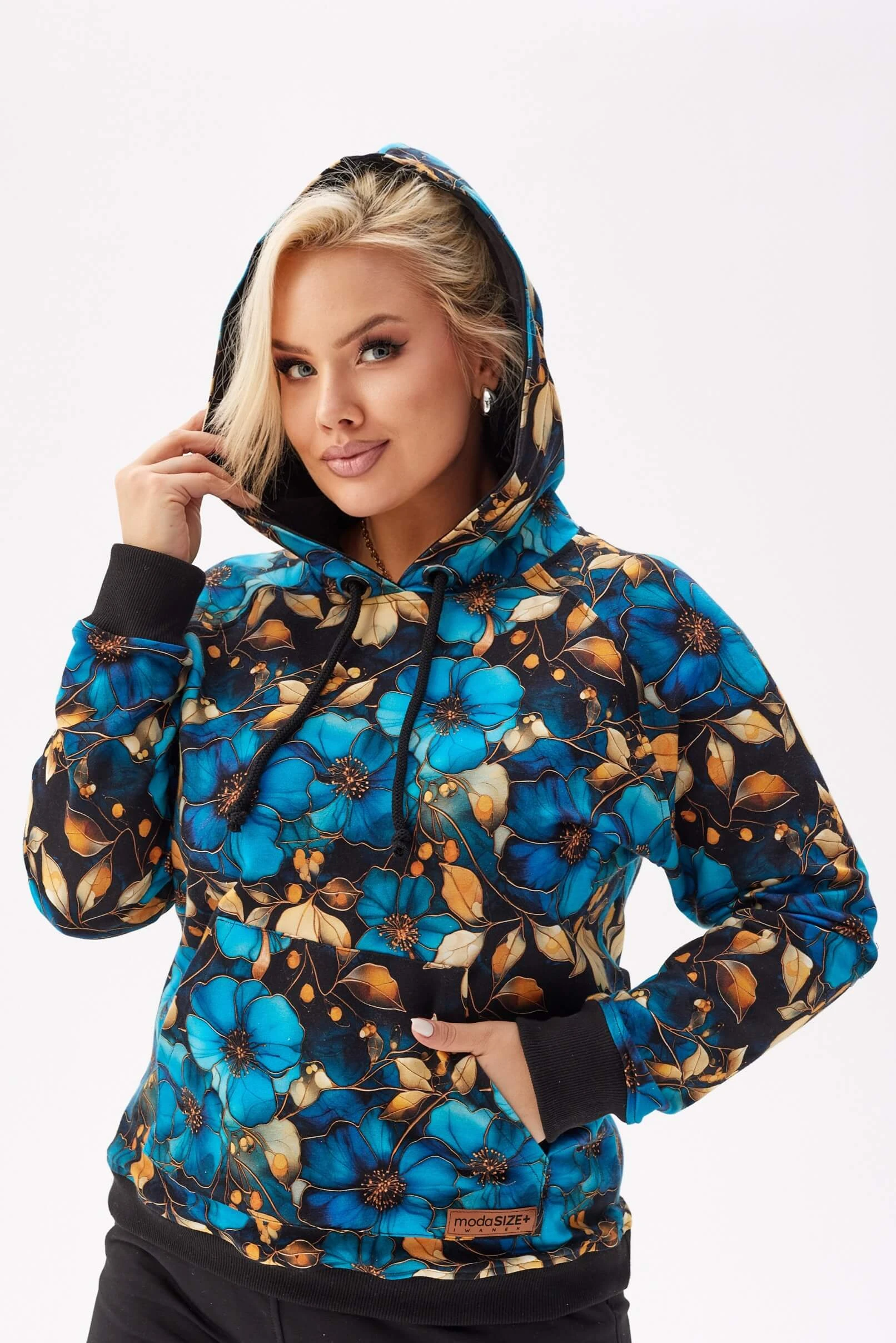 Dresowa bluza Olivia z motywem kwiatów PLUS SIZE XXL