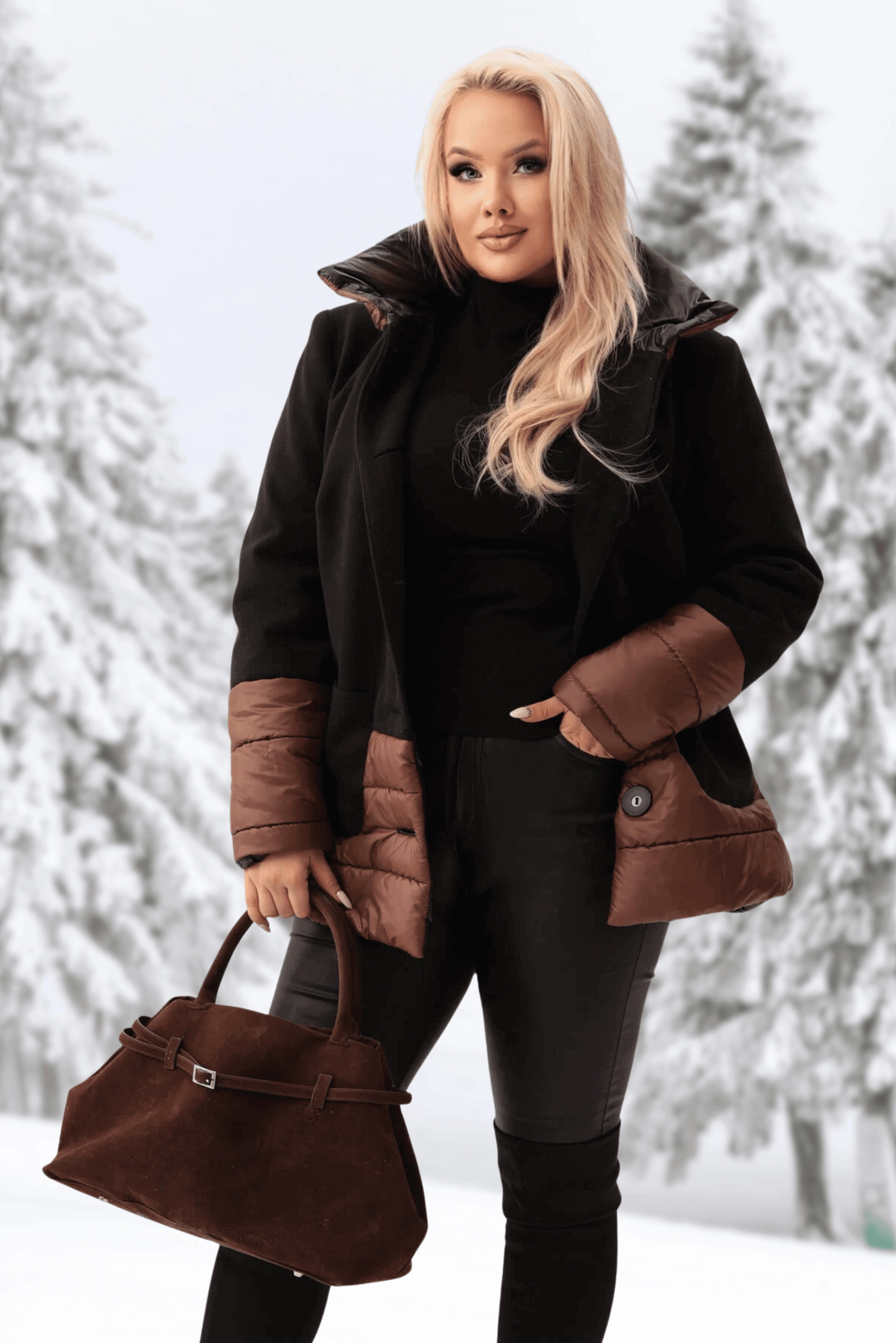 Elegancka ocieplona kurtka Vera - dwa rodzaje tkanin PLUS SIZE XXL JESIEŃ ZIMA