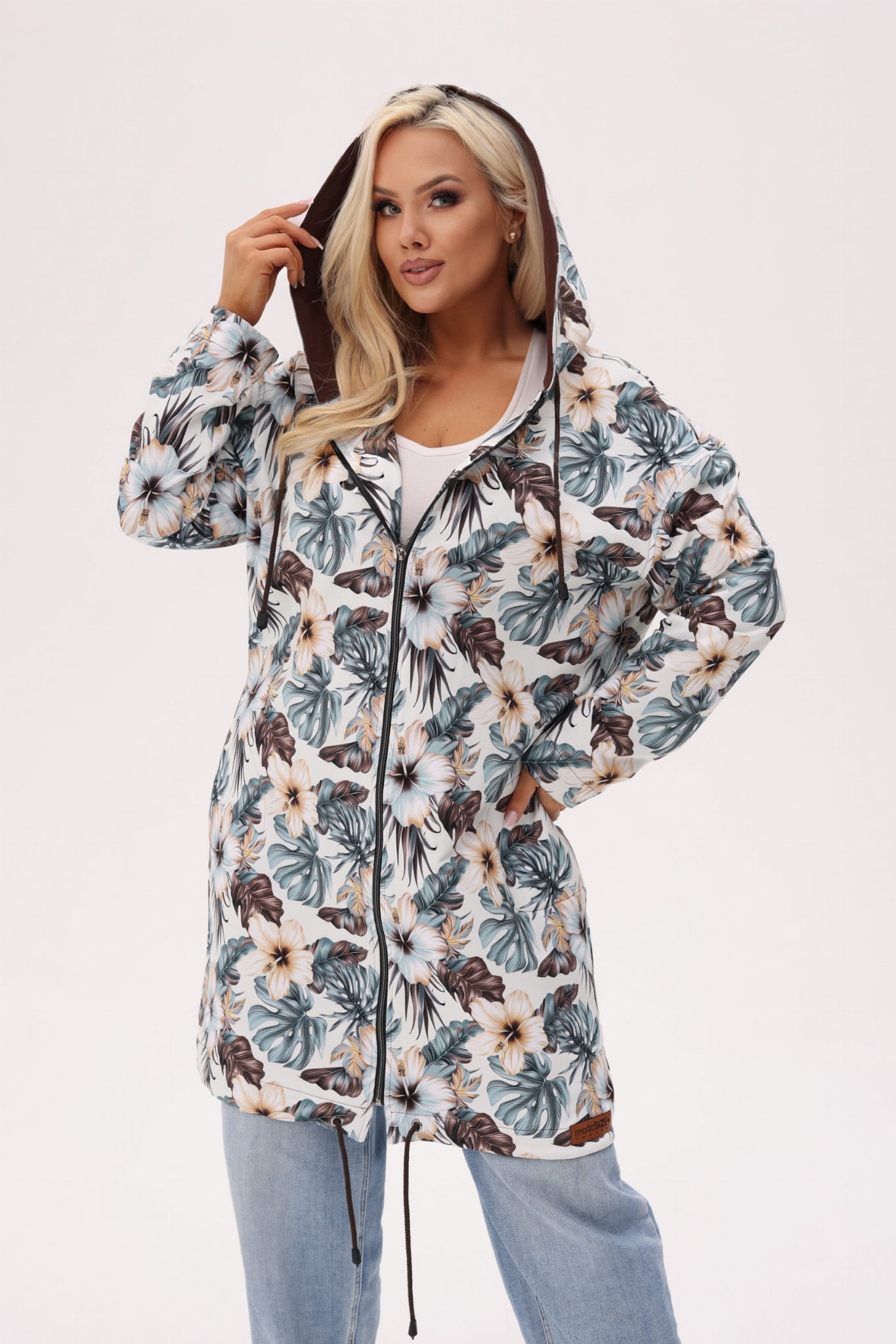 Bluza z kapturem Tropikalna Laguna - lekka jak powiew wiatru PLUS SIZE XXL OVERSIZE JESIEŃ