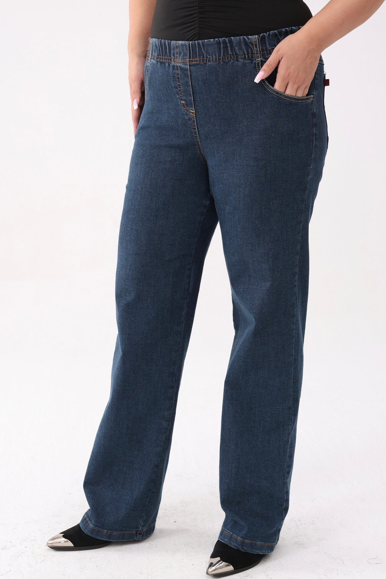 Jeansy damskie na gumce - komfort i styl na co dzień PLUS SIZE XXL OVERSIZE