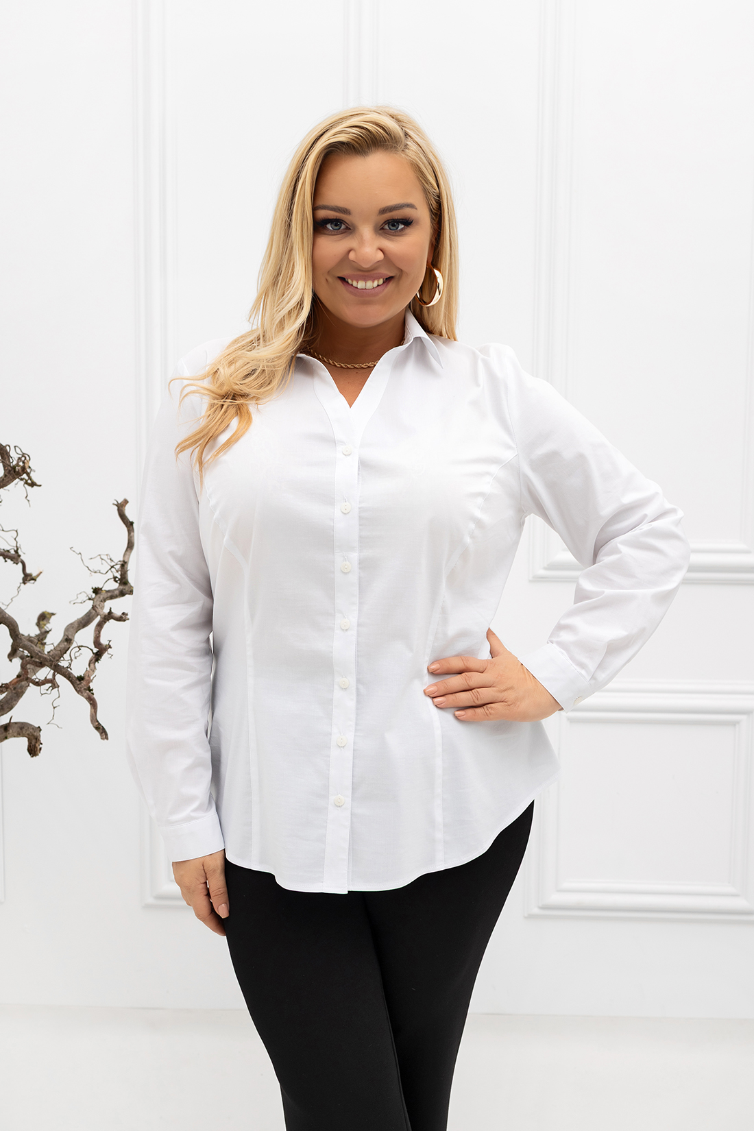 Klasyczna elegancka biała koszula Lucy PLUS SIZE XXL