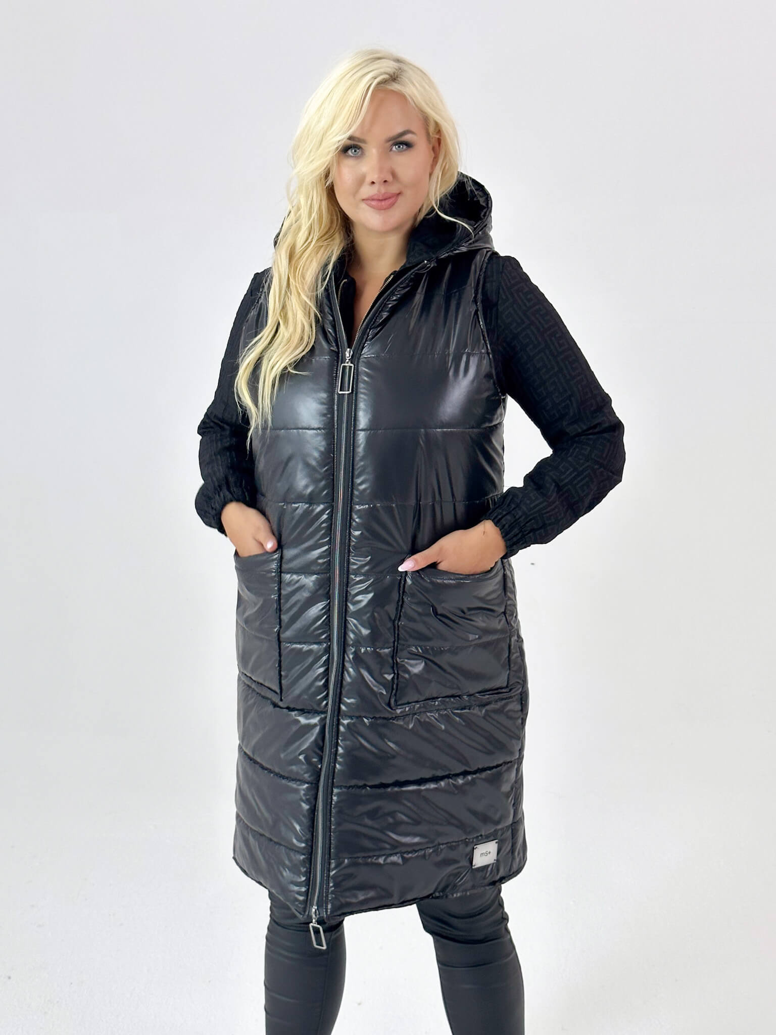 Czarna pikowana kamizelka Karen XXL OVERSIZE JESIEŃ