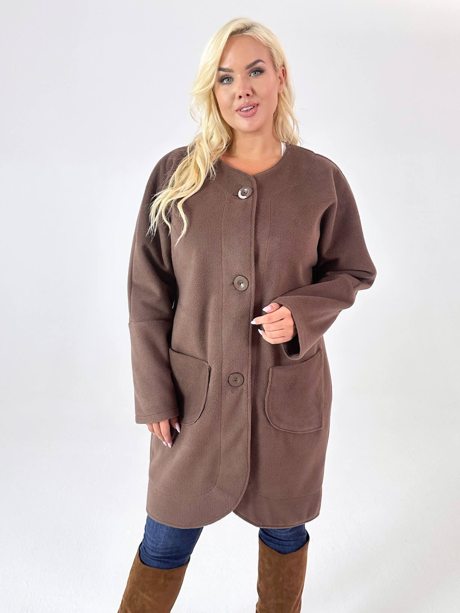 Kardigan Kaja w odcieniach brązu XXL OVERSIZE JESIEŃ